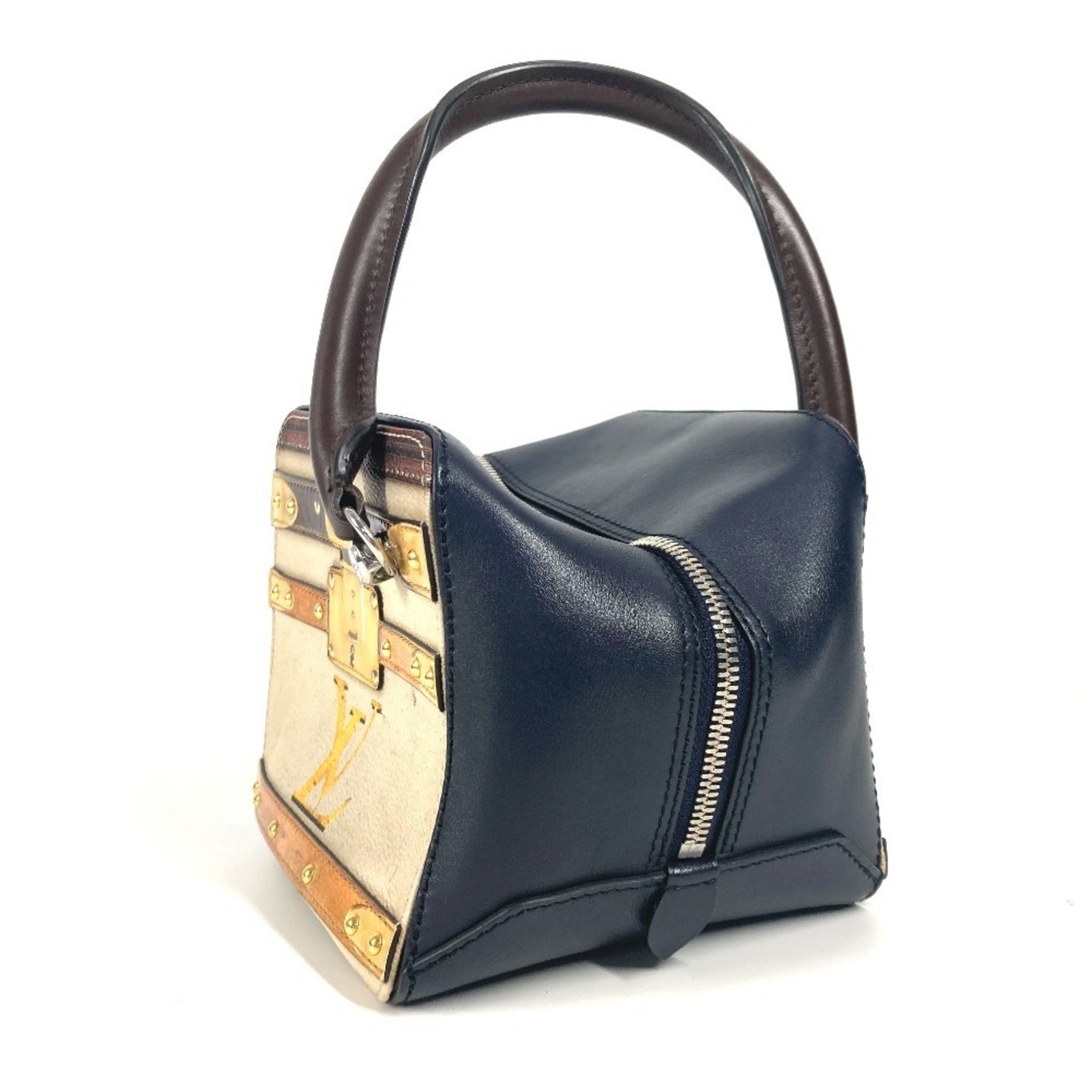Louis Vuitton Navy Leather Handbag (Pre-Owned)