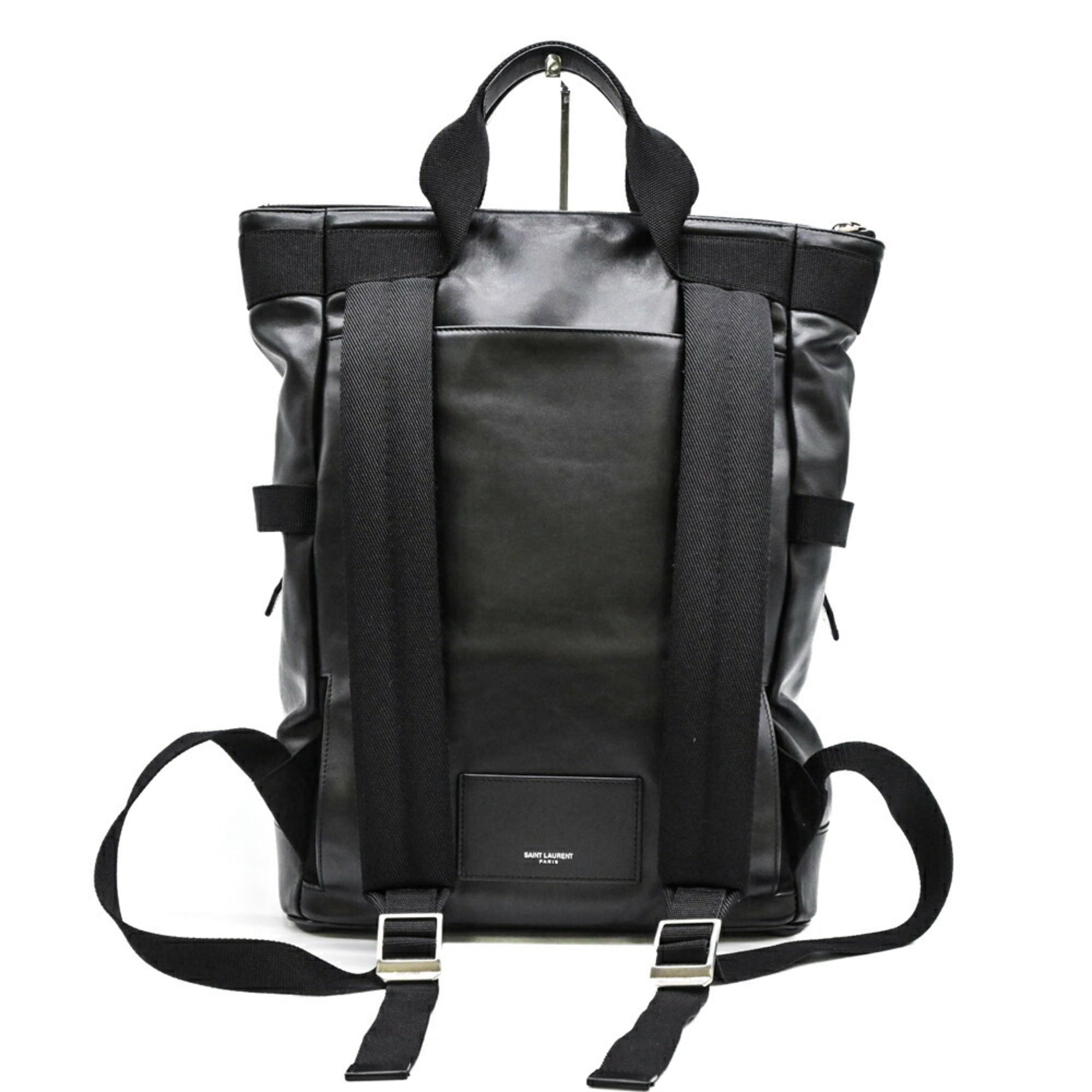 Yves Saint Laurent Black Pvc Backpack (Pre-Owned)