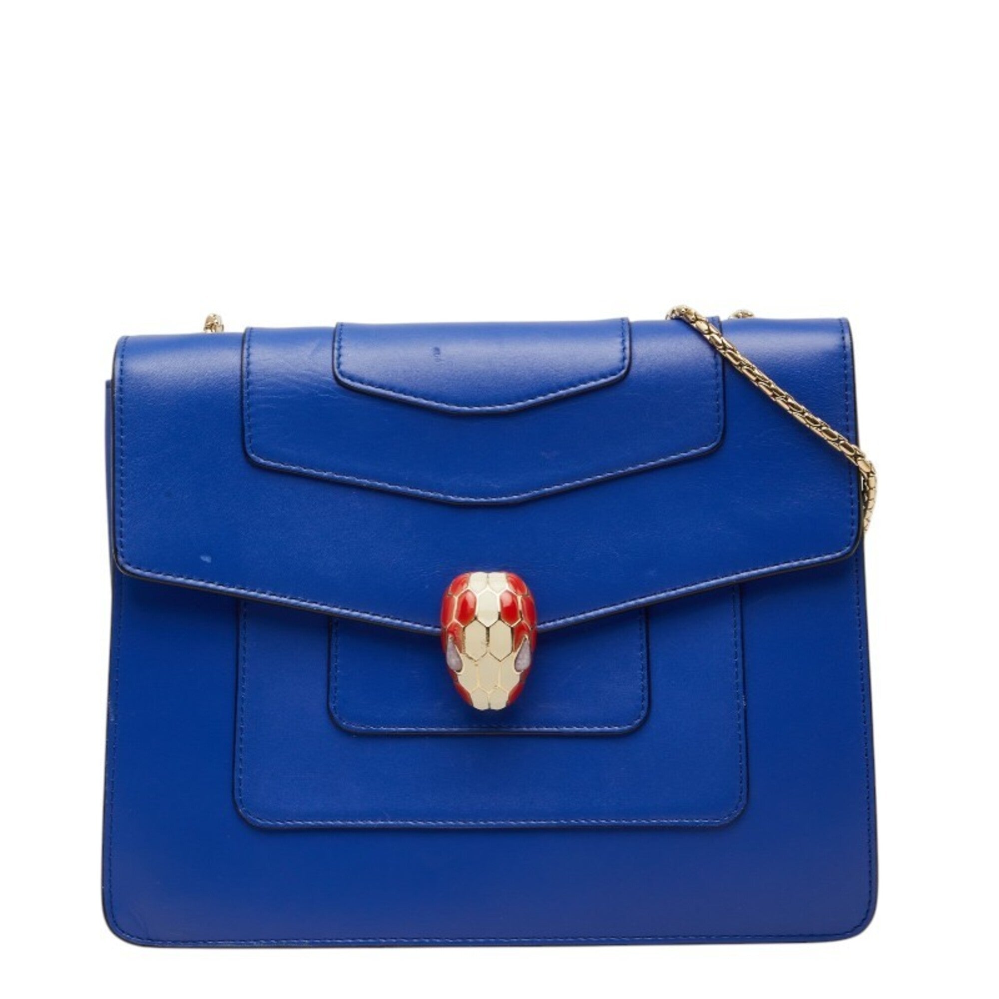 Bvlgari Blue Leather Shoulder Bag (Pre-Owned)