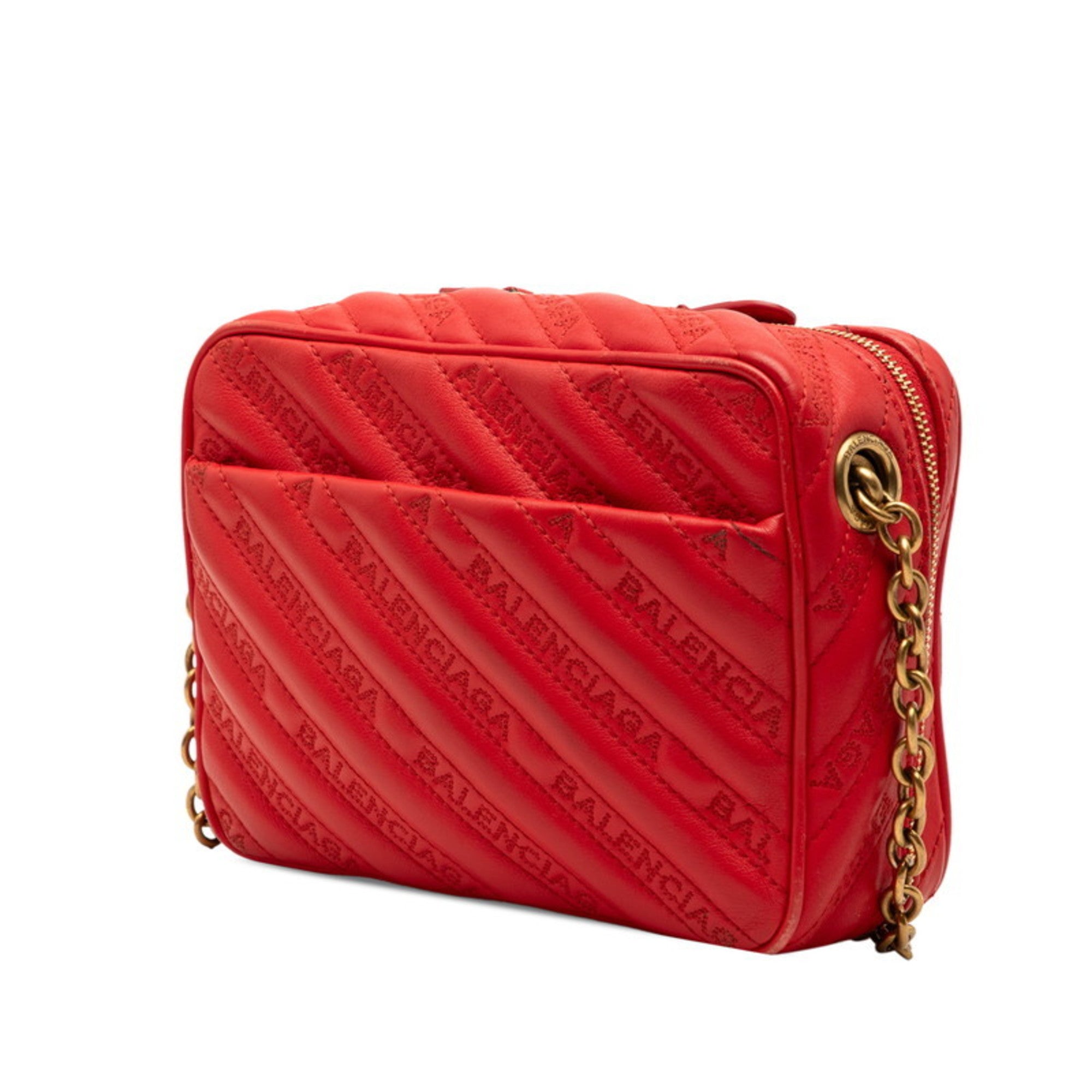 Balenciaga Red Color Leather Shoulder Bag (Pre-Owned)