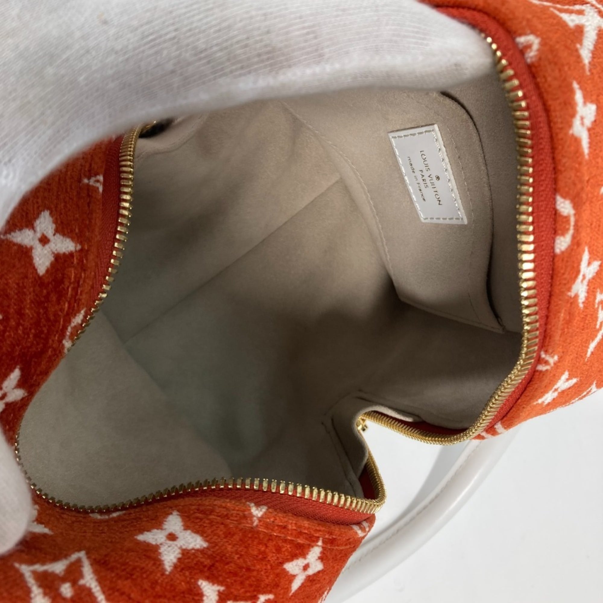 Louis Vuitton Brown Orange Velvet Handbag Shoulder Bag (Pre-Owned)
