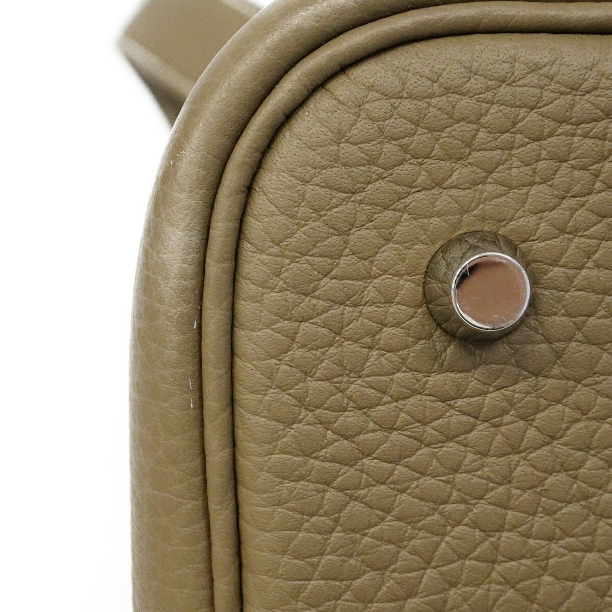 Hermes Etoupe Gray Taurillon Clemence Leather Handbag (Pre-Owned)