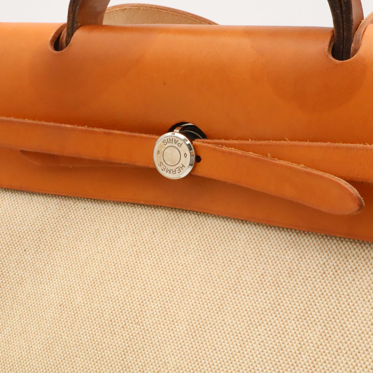 Hermes Brown Natural Toile H Handbag Shoulder Bag (Pre-Owned)