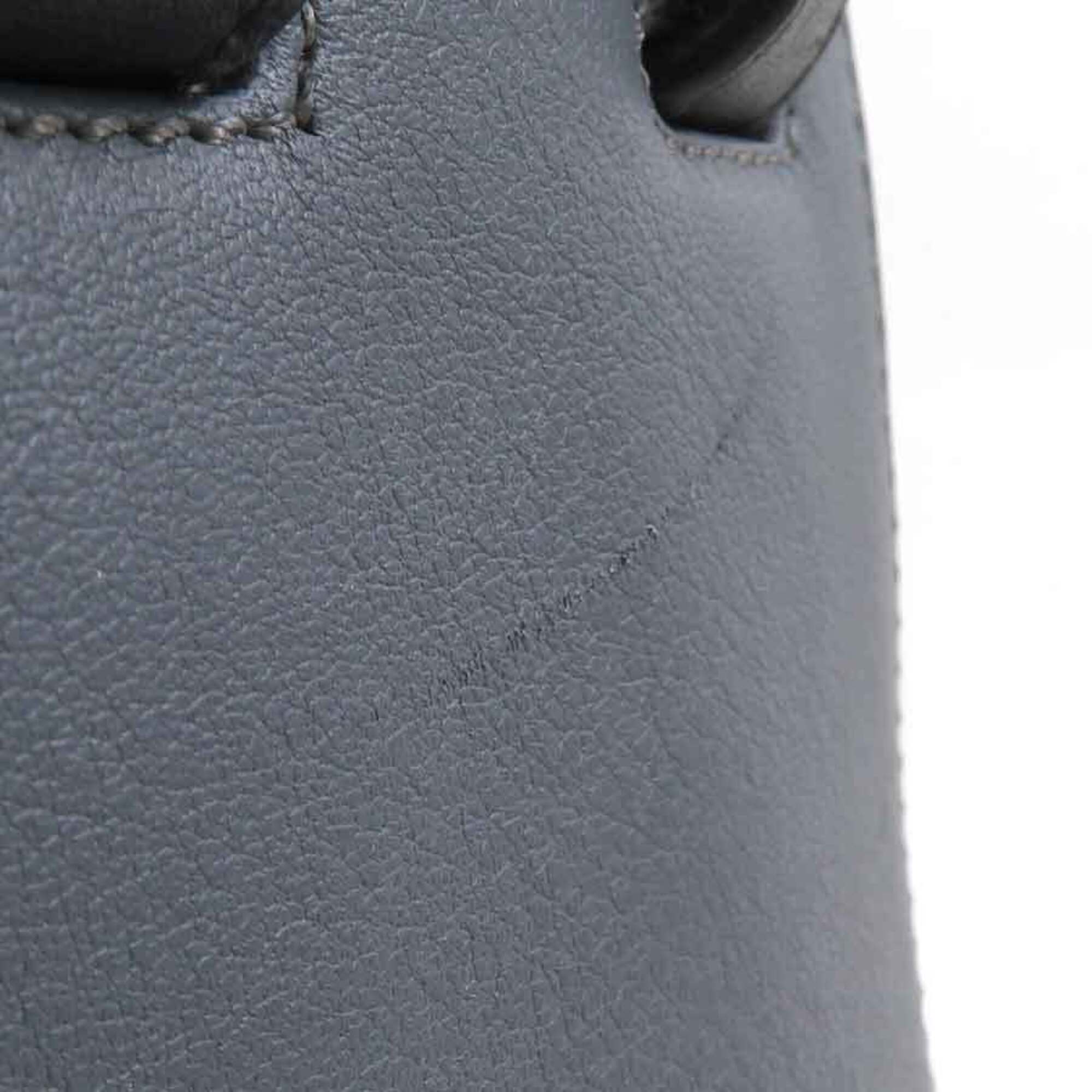 Loewe Black Gray Leather Handbag Shoulder Bag (Pre-Owned)