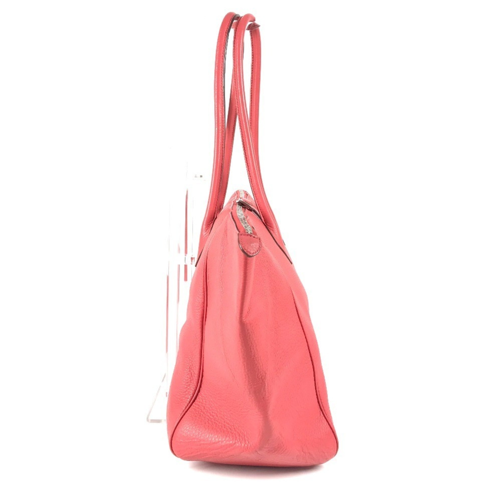 Hermes Paris Bombay Red Color Taurillon Clemence Leather Boston Bag Shoulder Bag (Pre-Owned)