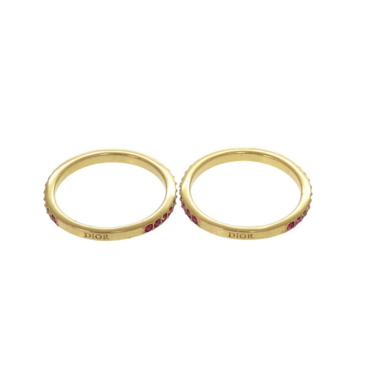 Christian Dior Gold Pink Metal Band Ring (Pre-Owned)