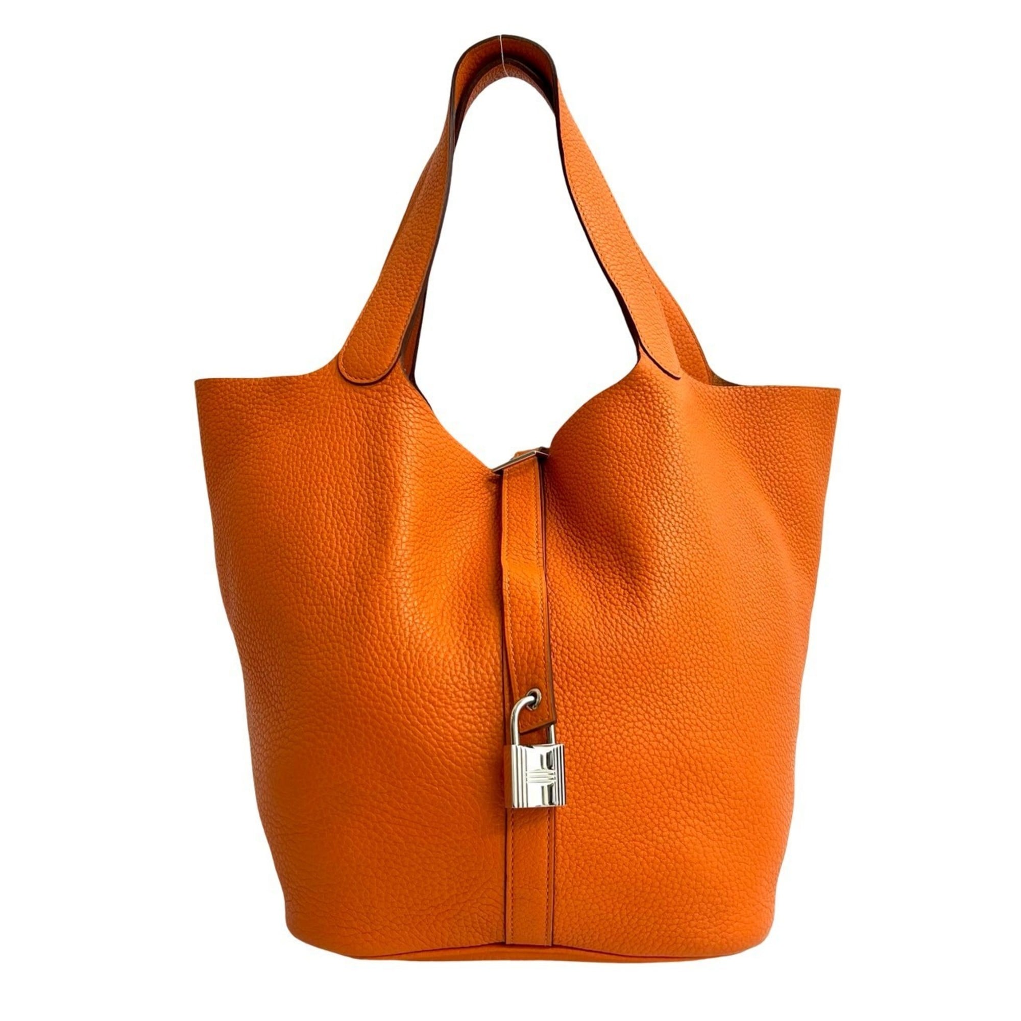 Hermes Orange Taurillon Clemence Leather Handbag Tote Bag (Pre-Owned)