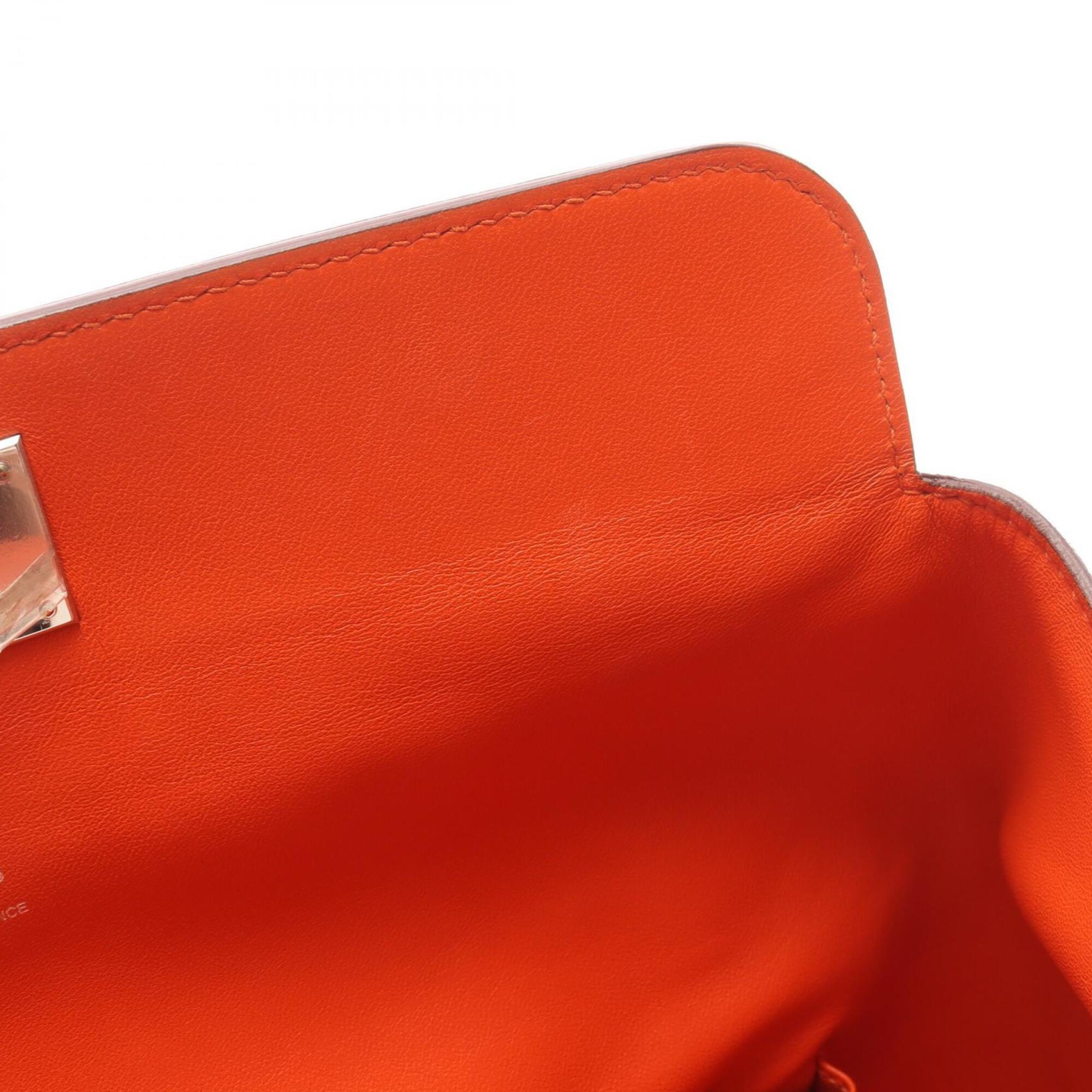 Hermes Orange Evercalf Leather Handbag (Pre-Owned)