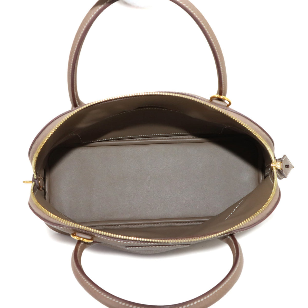 Hermes Etoupe Gray Taurillon Clemence Leather Handbag (Pre-Owned)