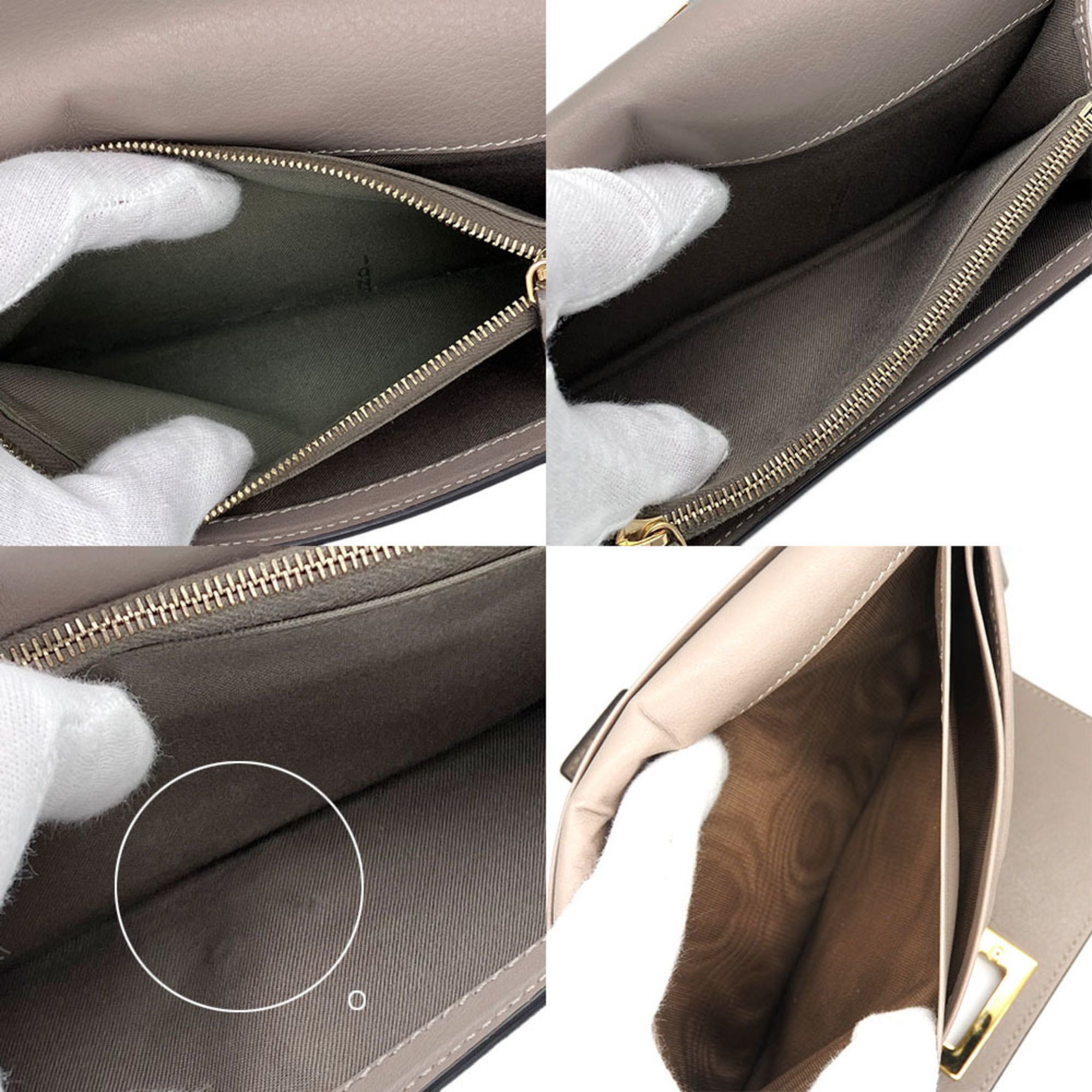 Fendi Beige Grayish Leather Wallet (Bi-Fold) (Pre-Owned)