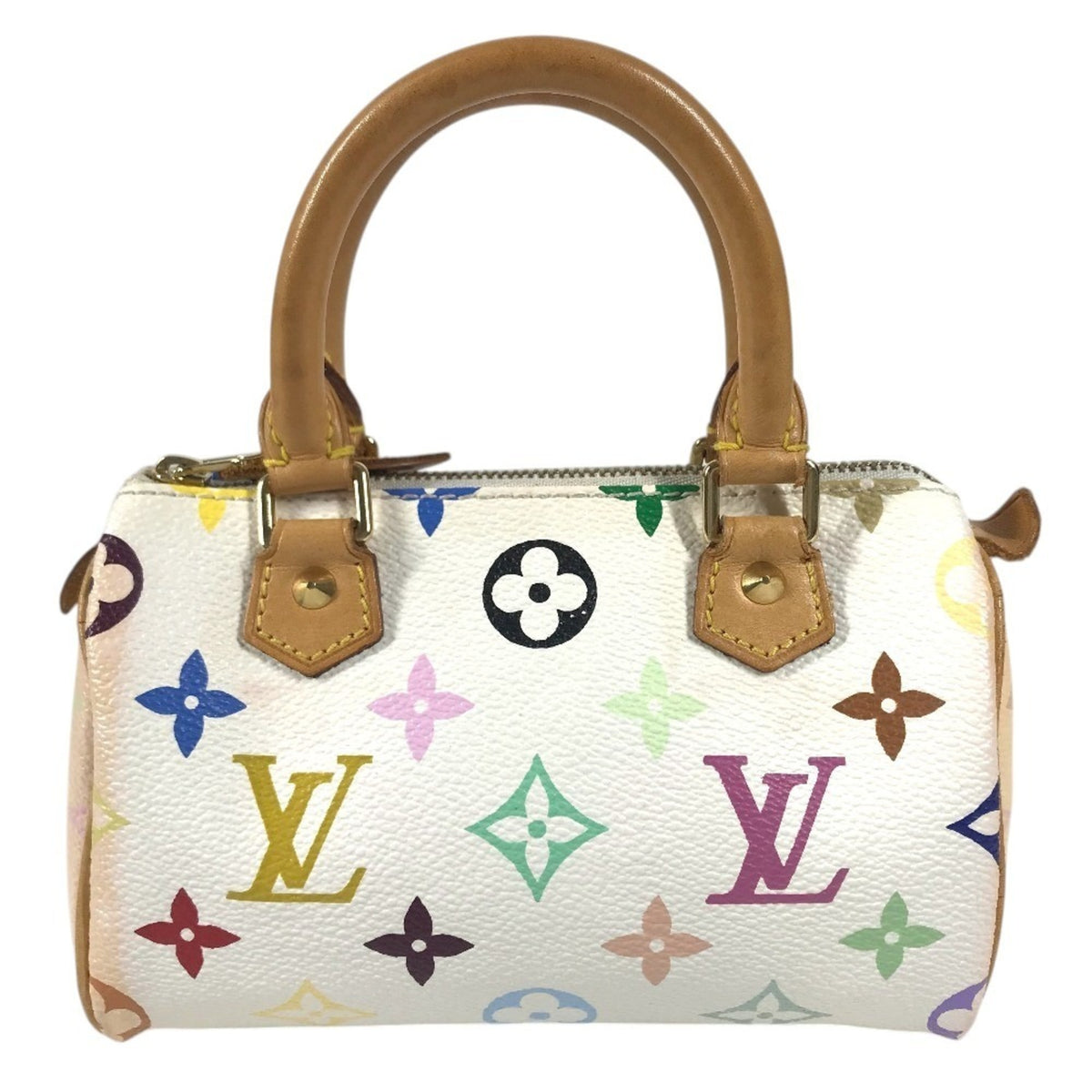 Louis Vuitton Blanc White Monogram Multicolore Canvas Boston Bag Handbag (Pre-Owned)