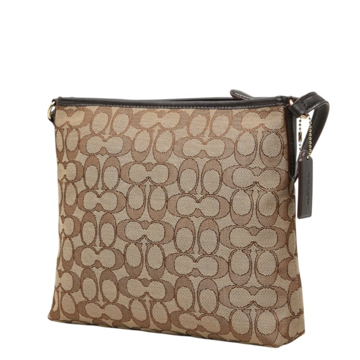 Coach Beige Canvas Leather Shoulder Bag (Pre-Owned)