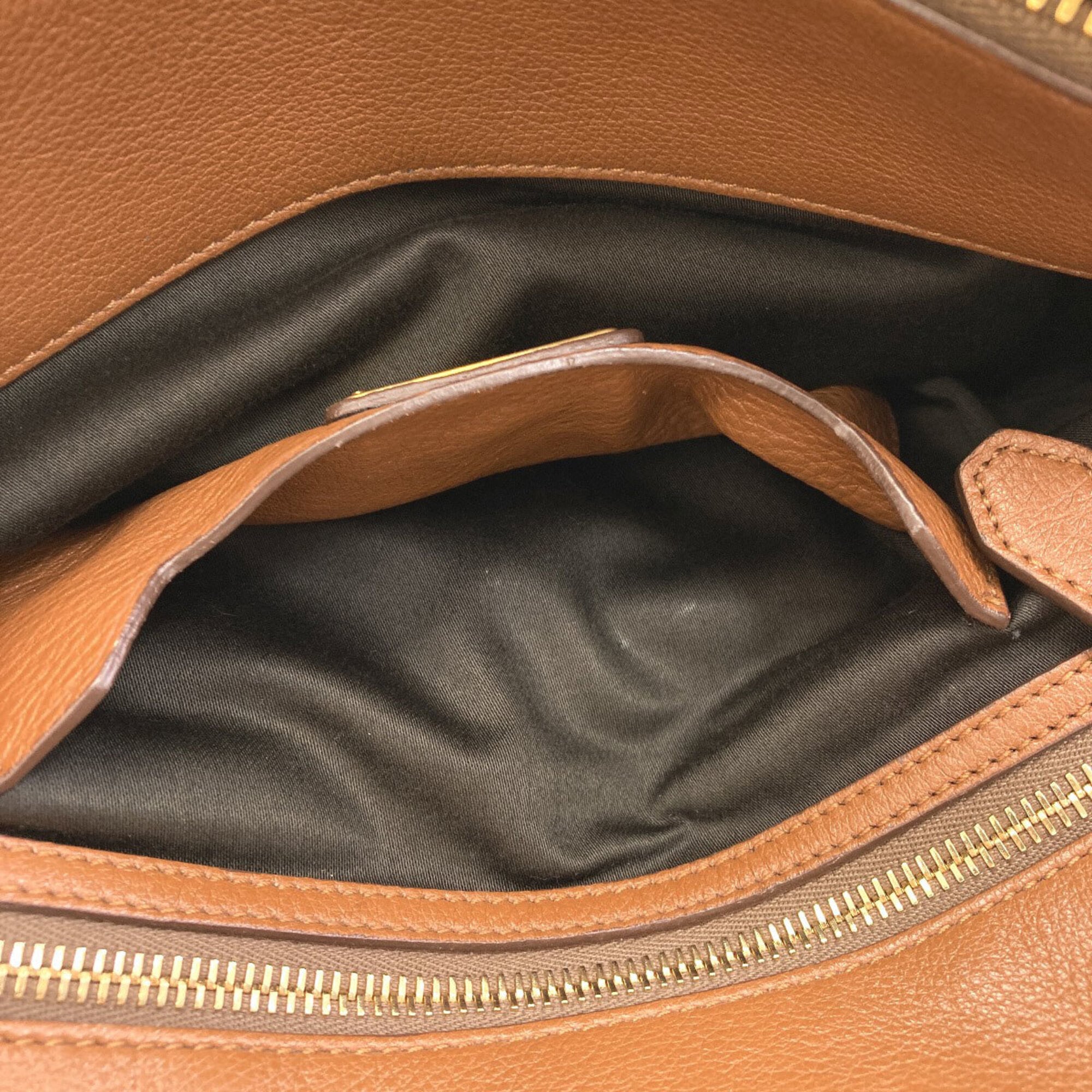 Miu Miu Brown Leather Tote Bag (Pre-Owned)