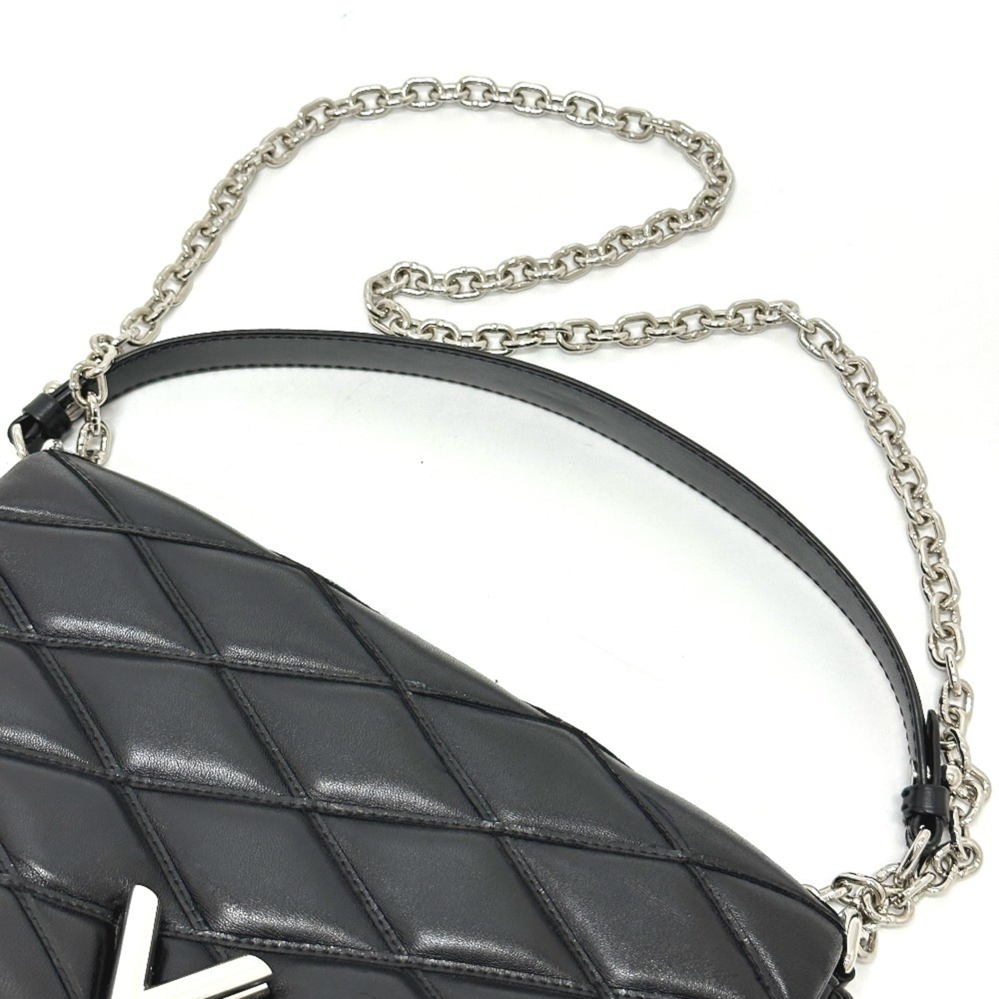 Louis Vuitton Black Noir Leather Handbag Shoulder Bag (Pre-Owned)