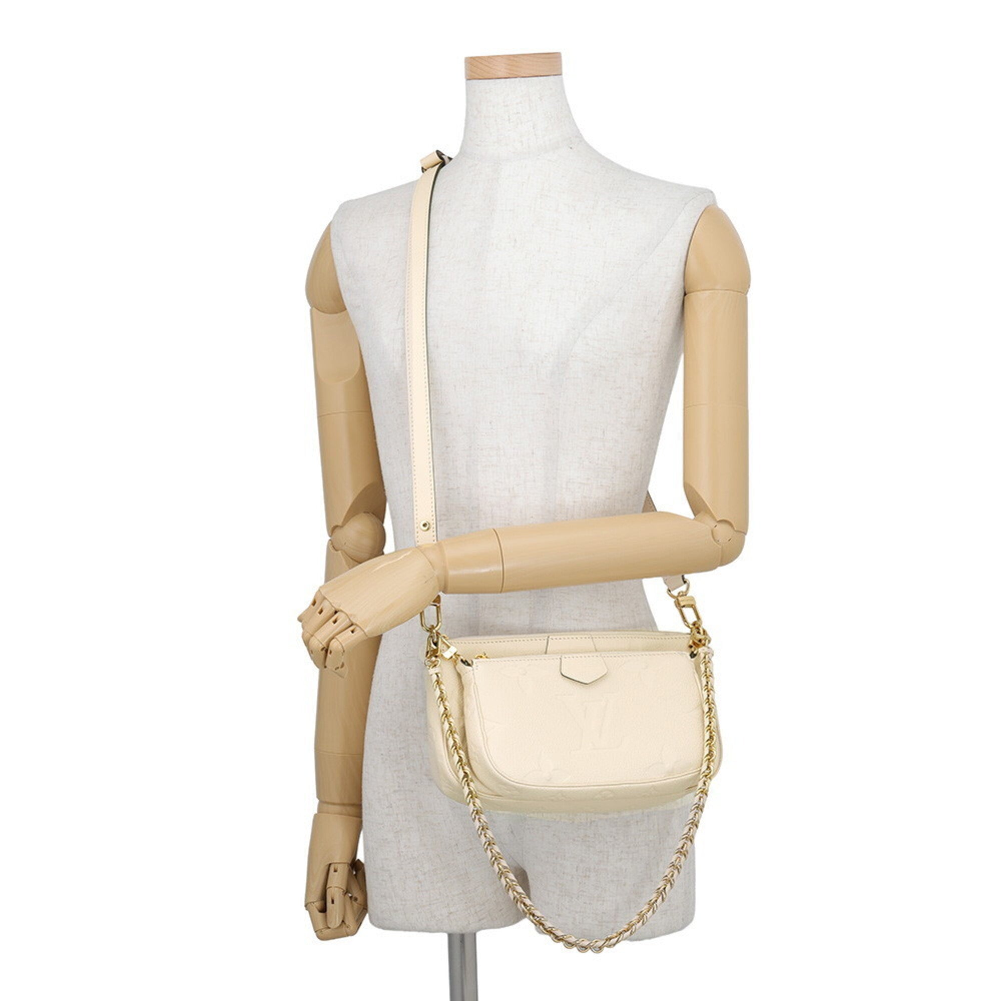 Louis Vuitton Cream Monogram Empreinte Pochette Shoulder Bag (Pre-Owned)