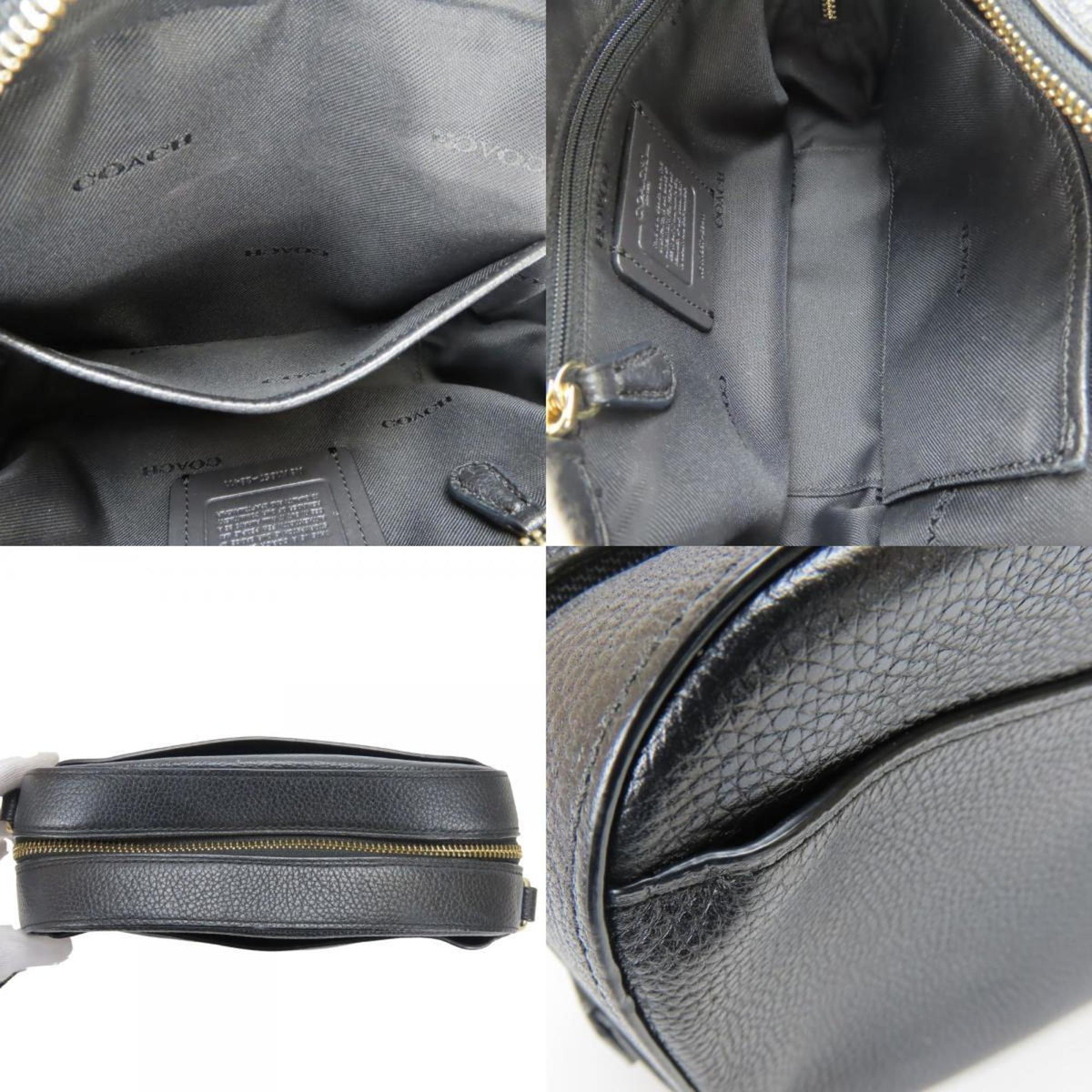 Coach Black Leather Pochette Pouch Shoulder Bag (Pre-Owned)