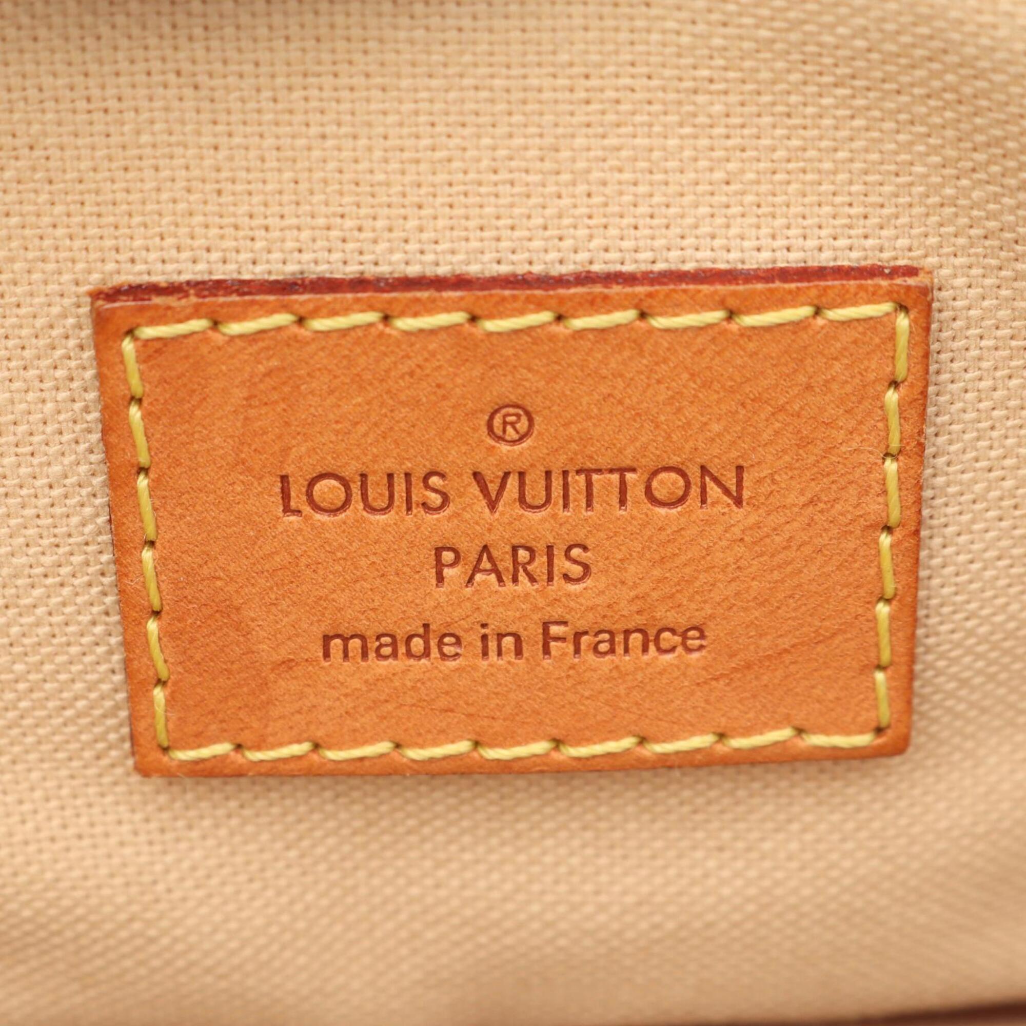 Louis Vuitton White Pvc Coated Canvas Leather Handbag Shoulder Bag (Pre-Owned)