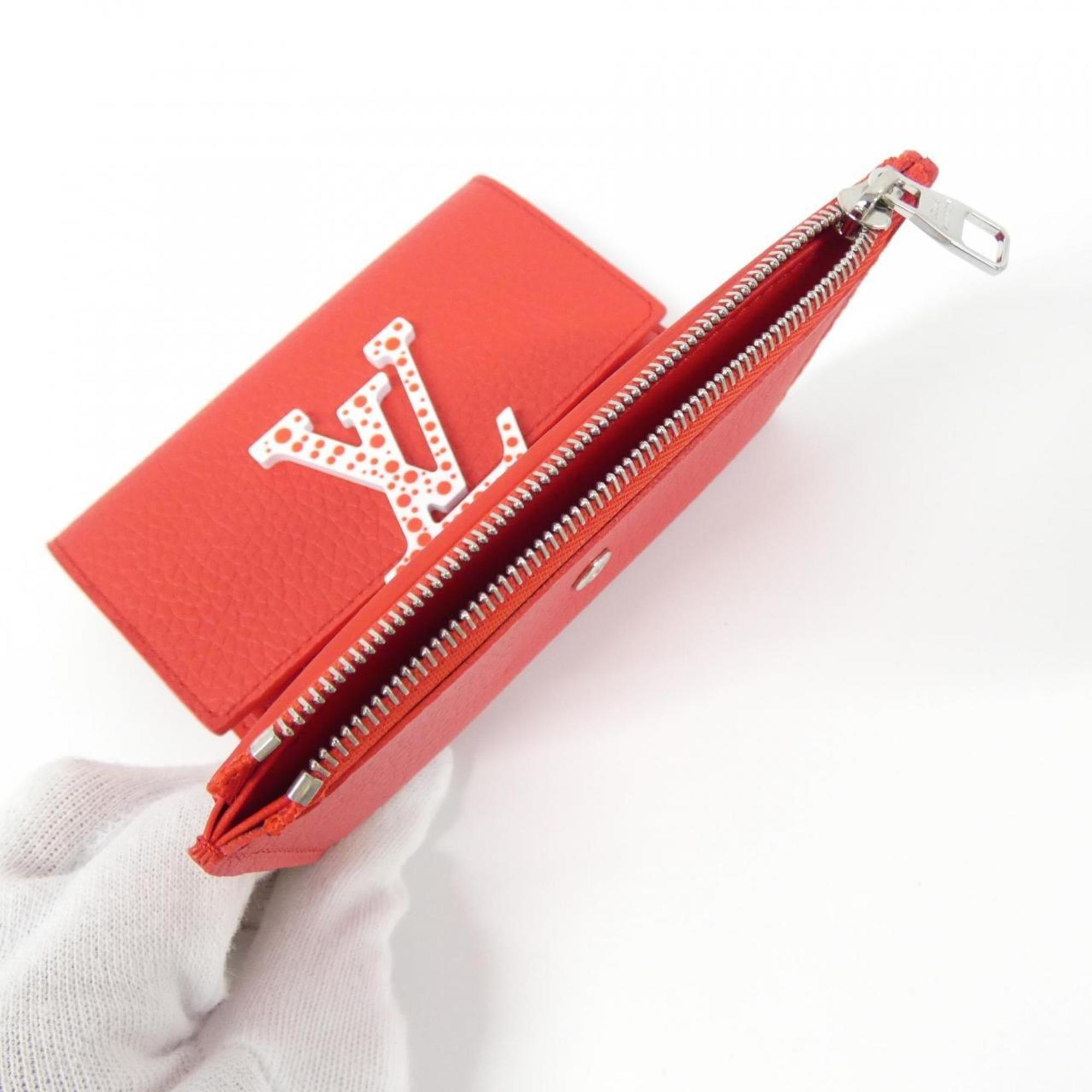Louis Vuitton Rouge Leather Wallet (Tri-Fold) (Pre-Owned)