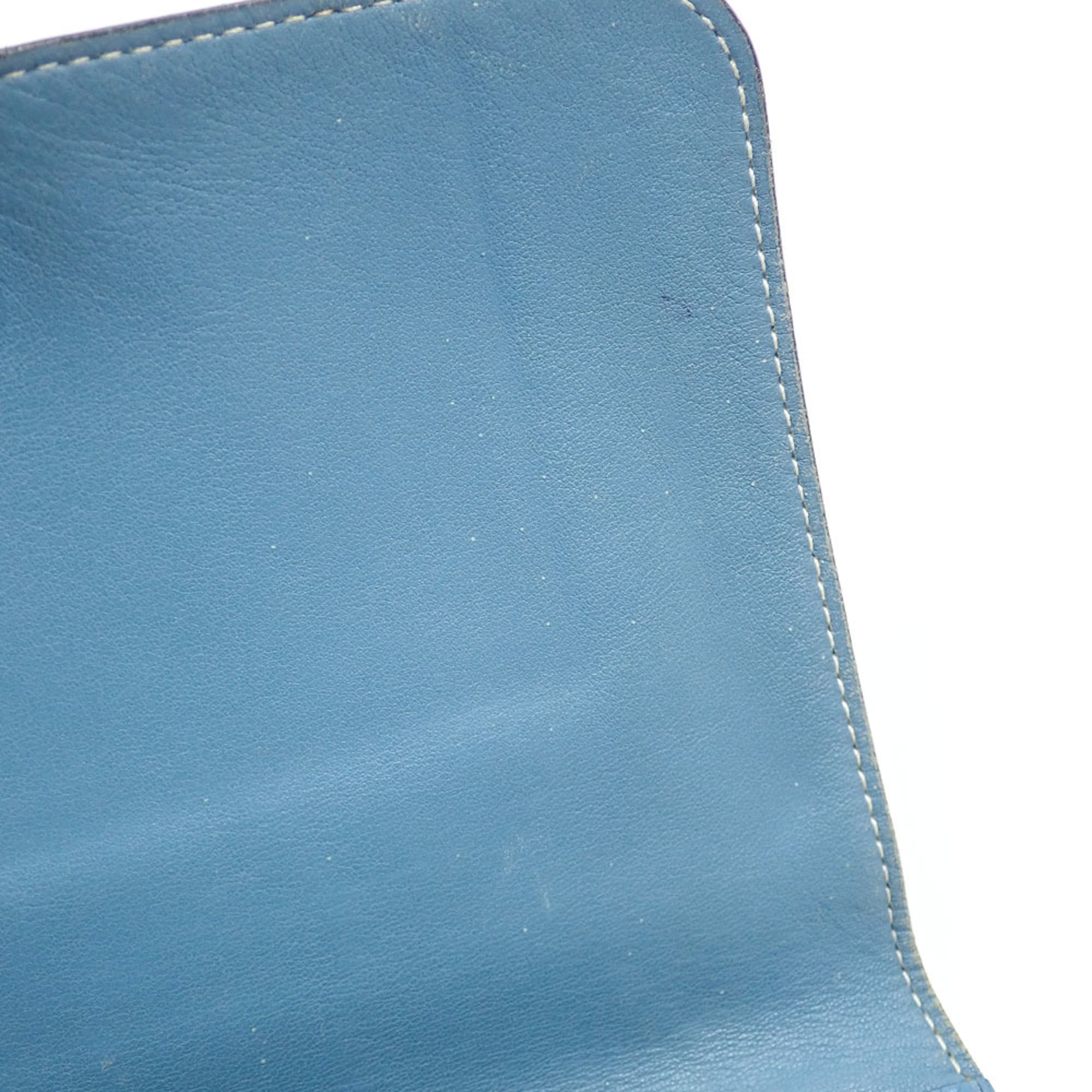 Hermes Dogon Duo Blue Taurillon Clemence Leather Long Wallet (Bi-Fold) (Pre-Owned)