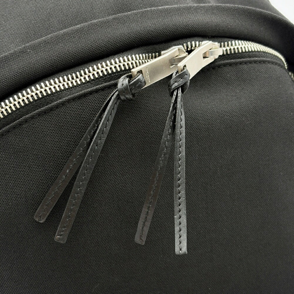 Saint Laurent Black Silver Canvas Leather Backpack (Pre-Owned)