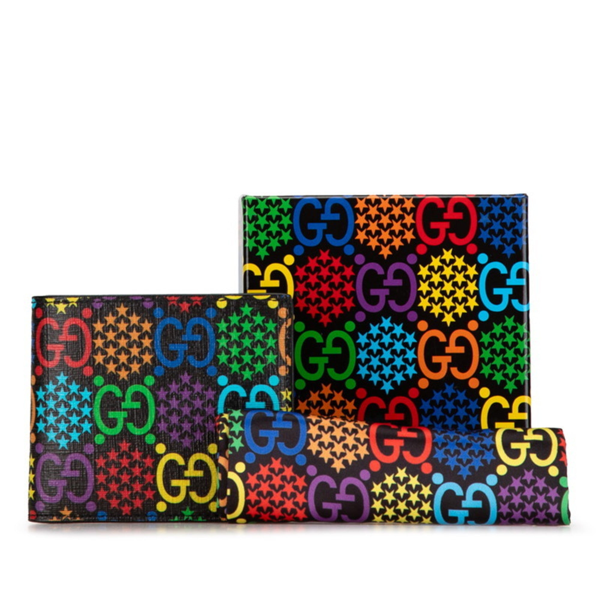Gucci Black Multi-Color Pvc Wallet (Bi-Fold) (Pre-Owned)