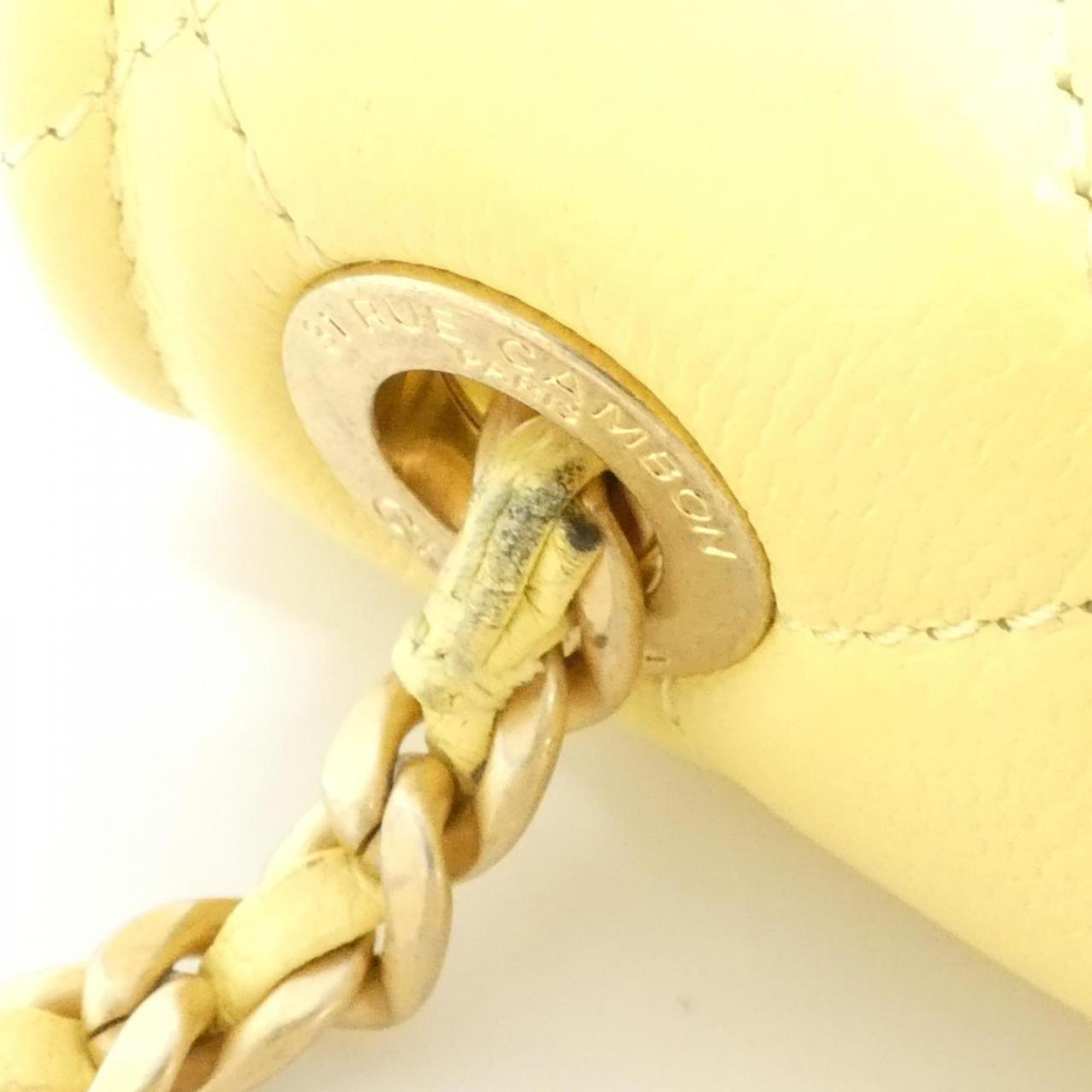 Chanel Yellow Grained Calfskin Shoulder Bag (Pre-Owned)