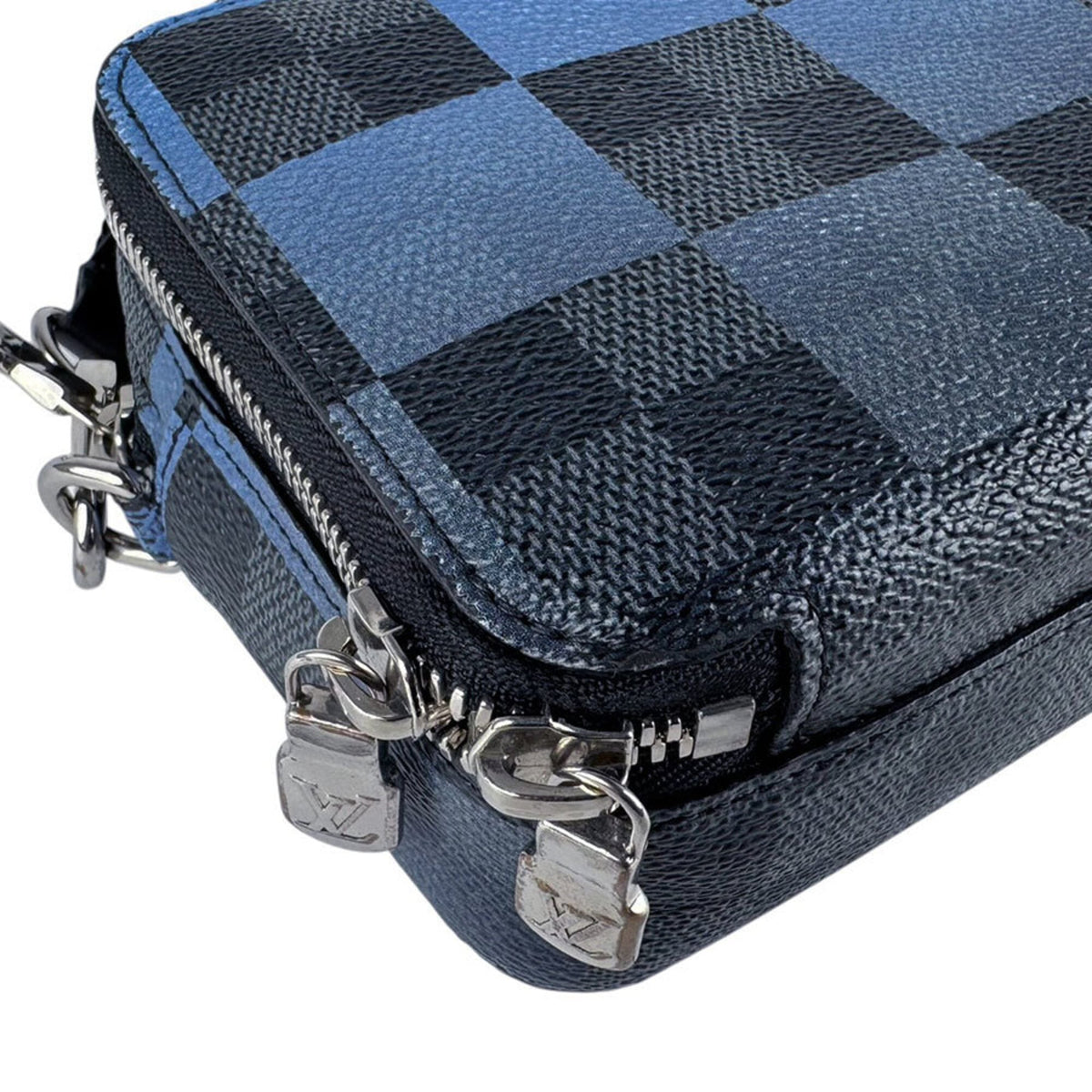Louis Vuitton Black Blue Damier Graphite Damier Graphite Shoulder Bag (Pre-Owned)