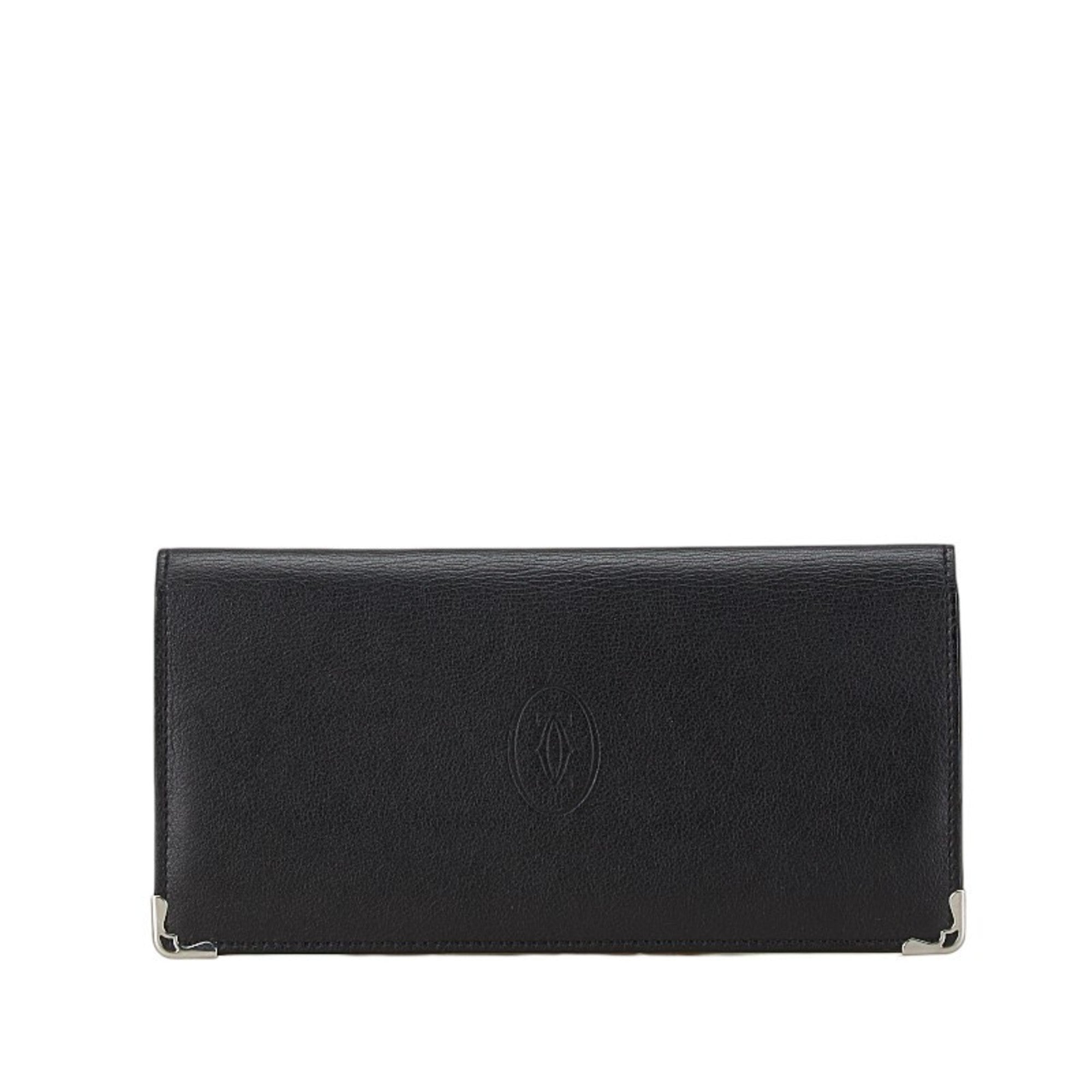 Cartier Black Leather Wallet (Bi-Fold) (Pre-Owned)