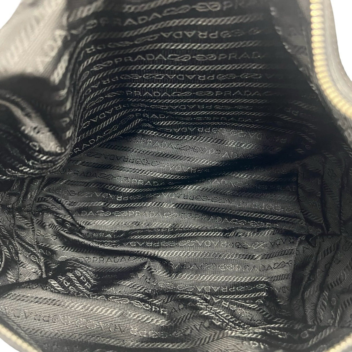 Prada Black Nylon Leather Shoulder Bag Tote Bag (Pre-Owned)