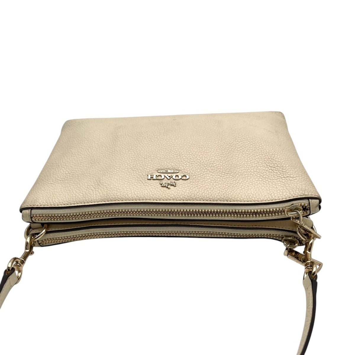 Coach Ivory Leather Crossbody Bag Shoulder Bag Sling Bag (Pre-Owned)