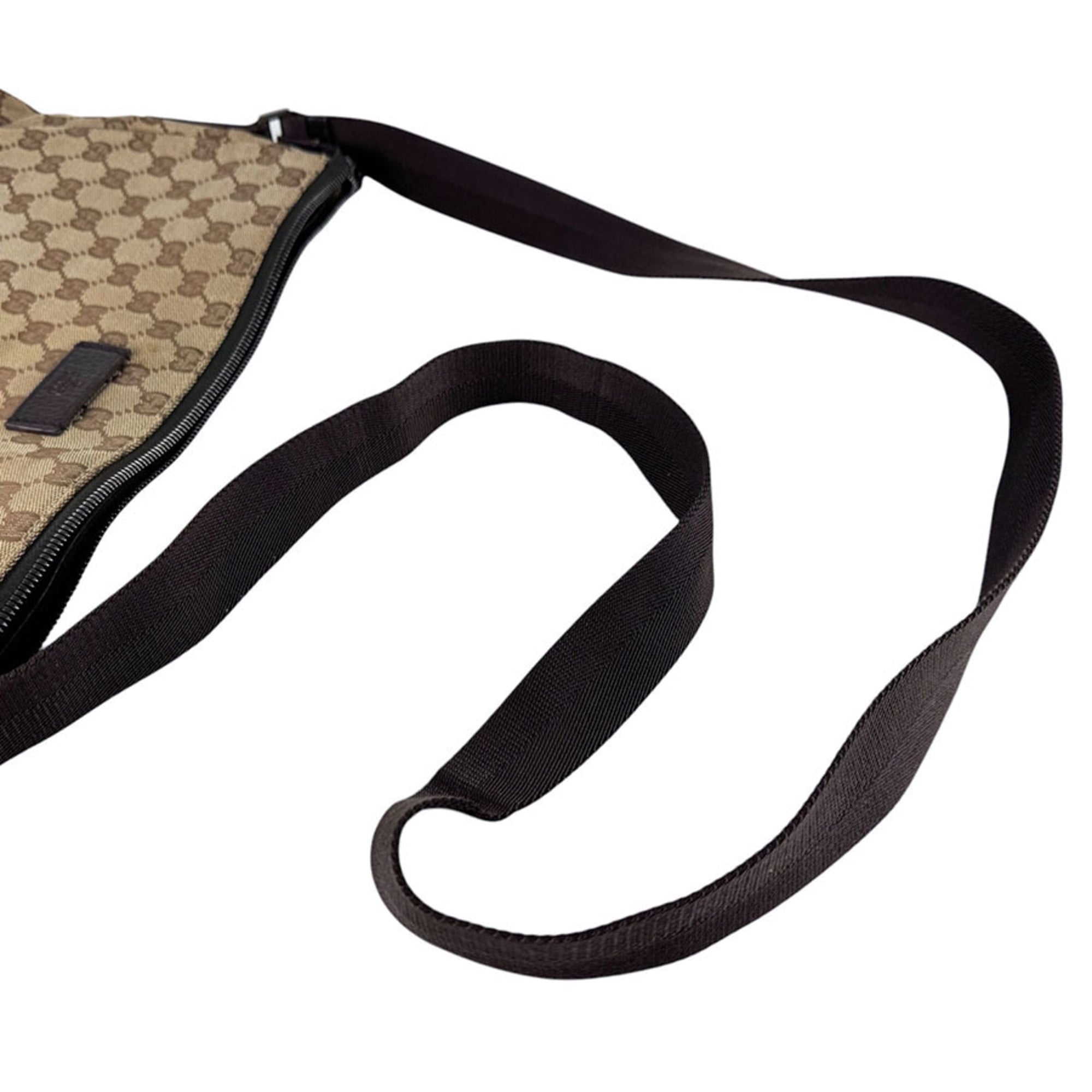 Gucci Brown Gg Canvas Leather Shoulder Bag (Pre-Owned)