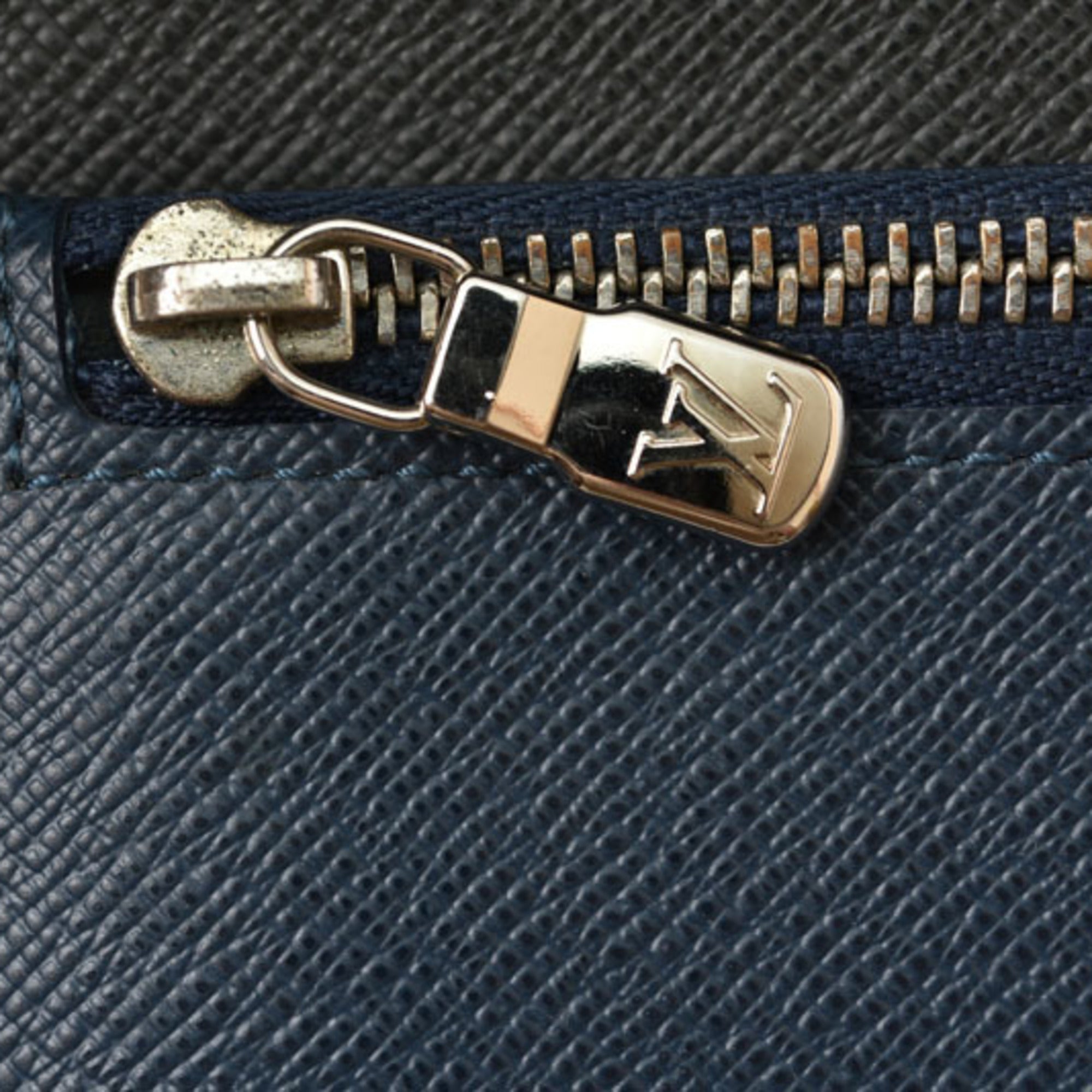 Louis Vuitton Ardoise Navy Leather Long Wallet (Bi-Fold) (Pre-Owned)