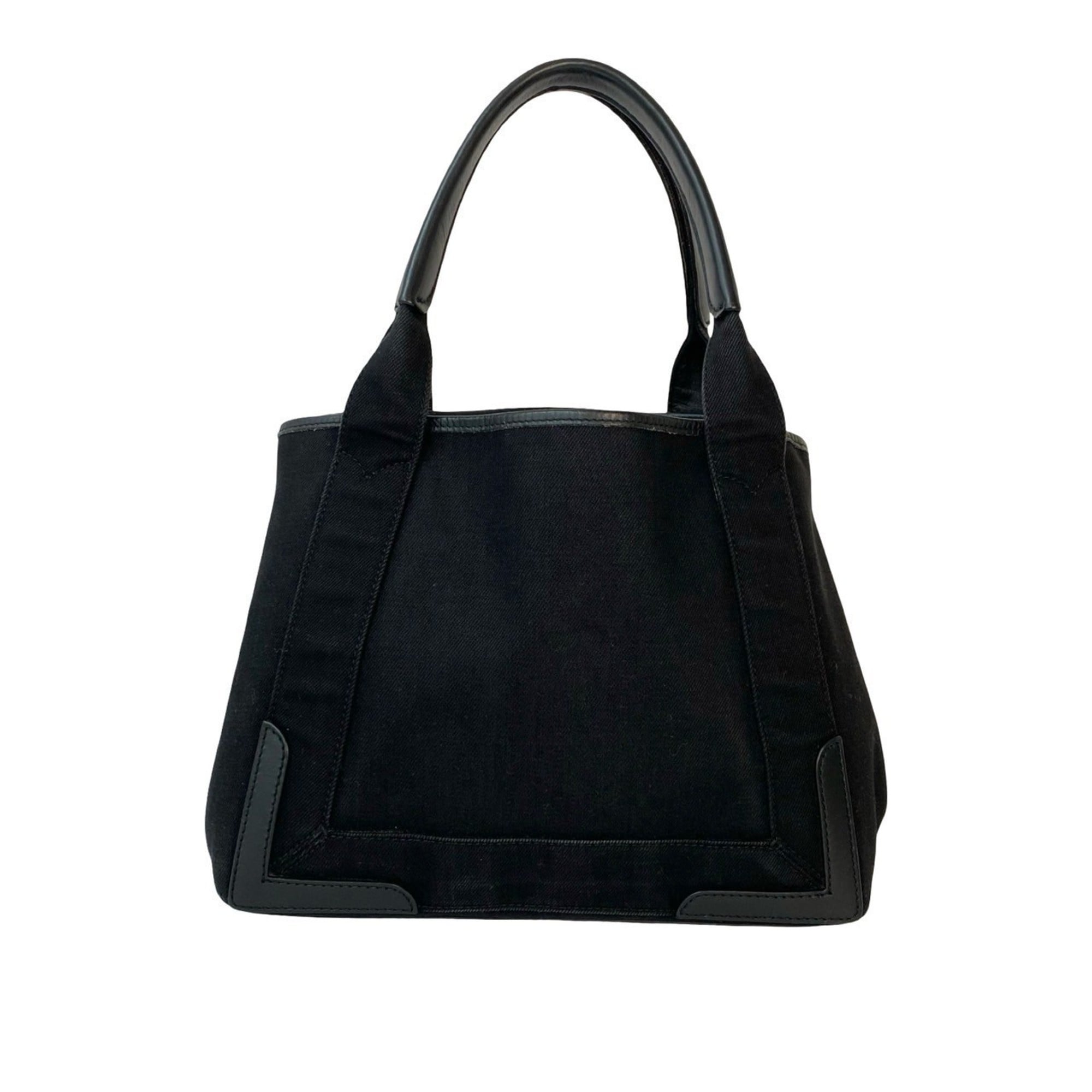 Balenciaga Black Canvas Leather Handbag Tote Bag (Pre-Owned)
