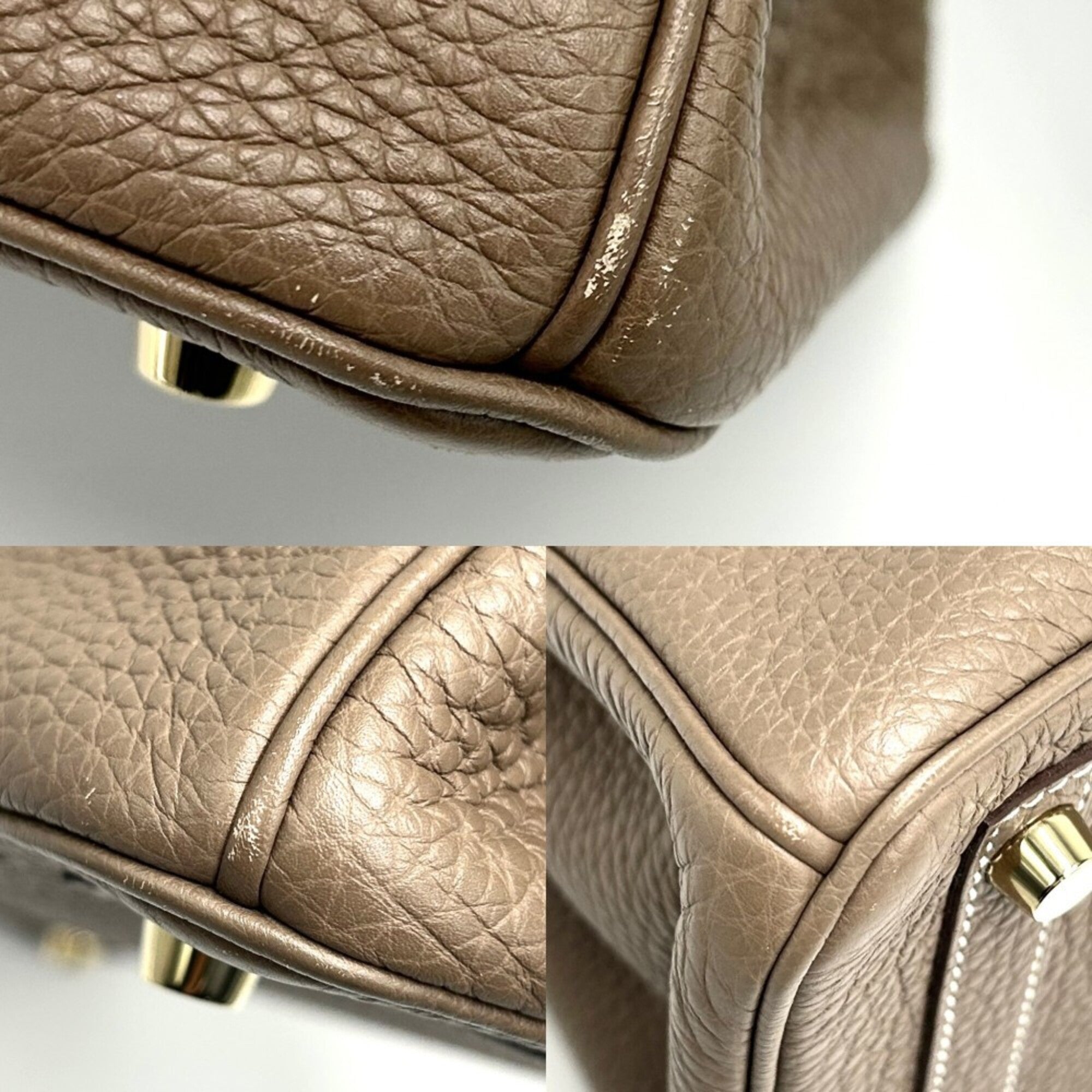 Hermes Etoupe Gray Togo Leather Handbag (Pre-Owned)