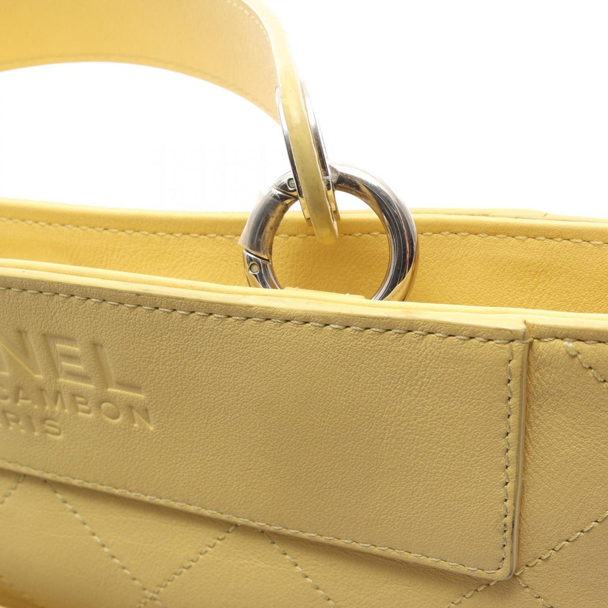Chanel Yellow Leather Handbag Shoulder Bag (Pre-Owned)