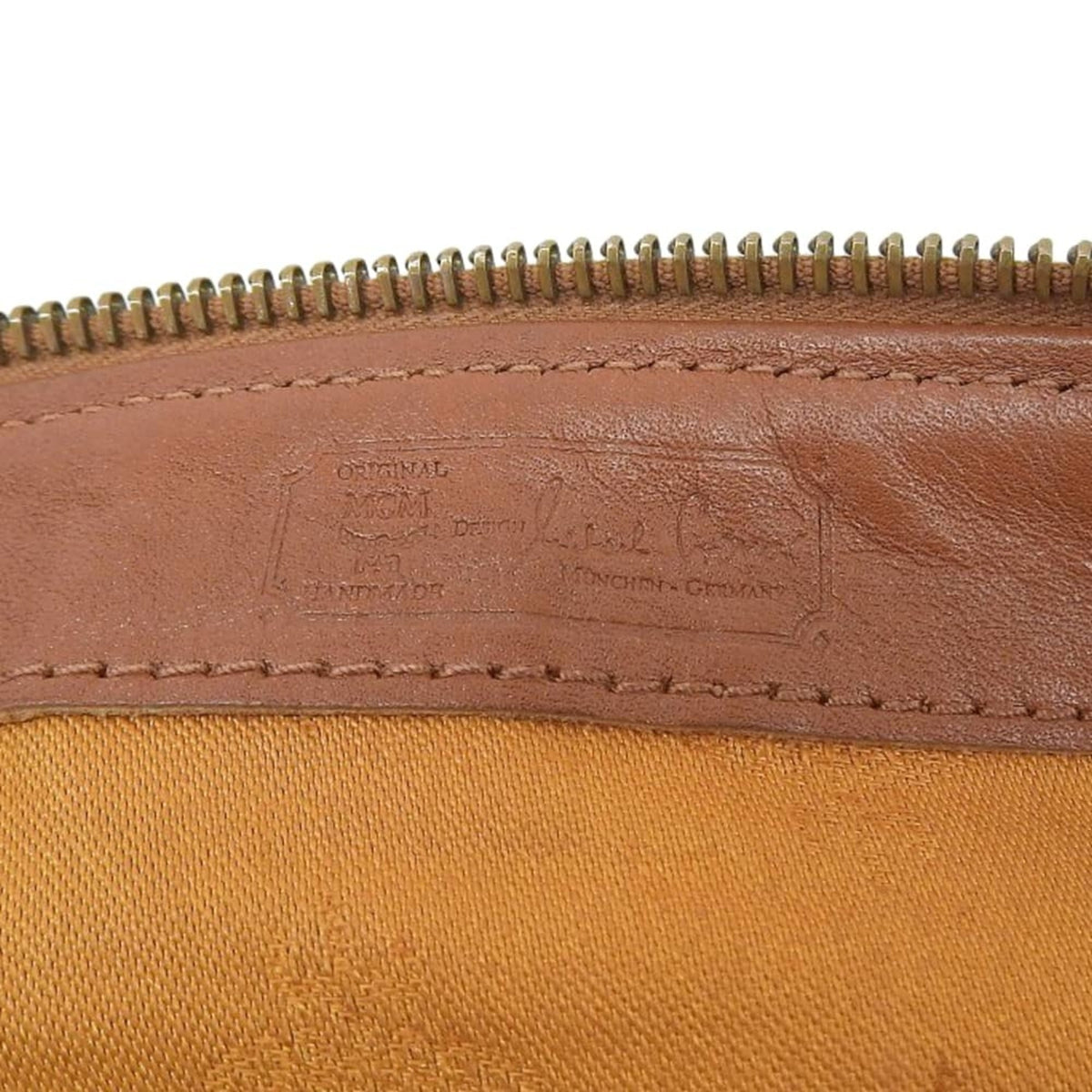 Mcm Visetos Brown Canvas Boston Bag Handbag (Pre-Owned)
