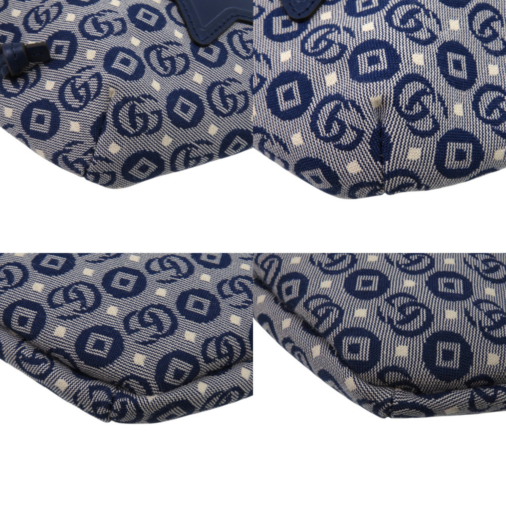 Gucci Blue Navy Red Color Canvas Leather Fanny Pack Pouch (Pre-Owned)