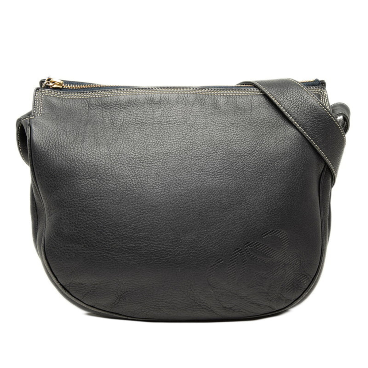 Loewe Navy Leather Shoulder Bag (Pre-Owned)