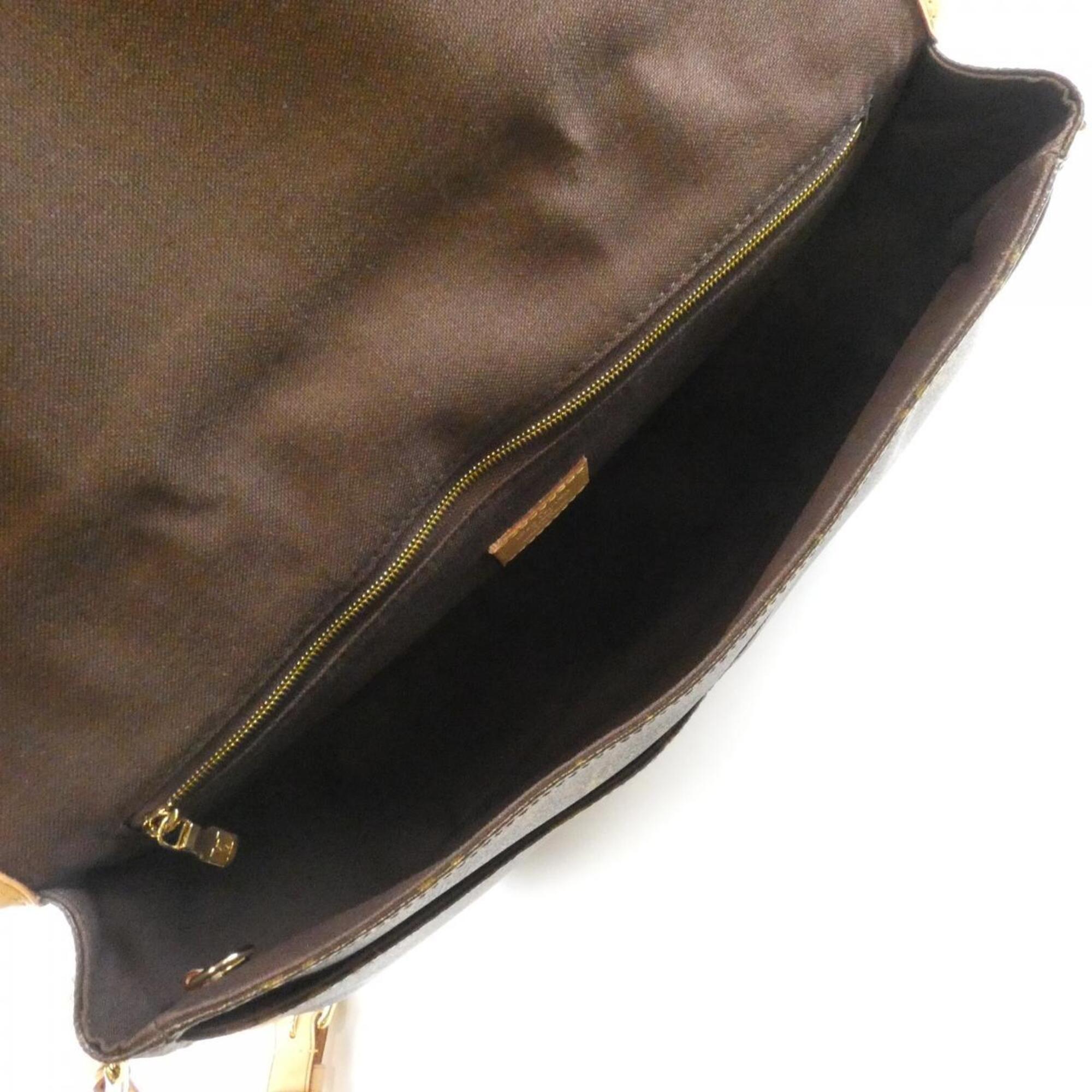Louis Vuitton Marron Coated Canvas Shoulder Bag (Pre-Owned)
