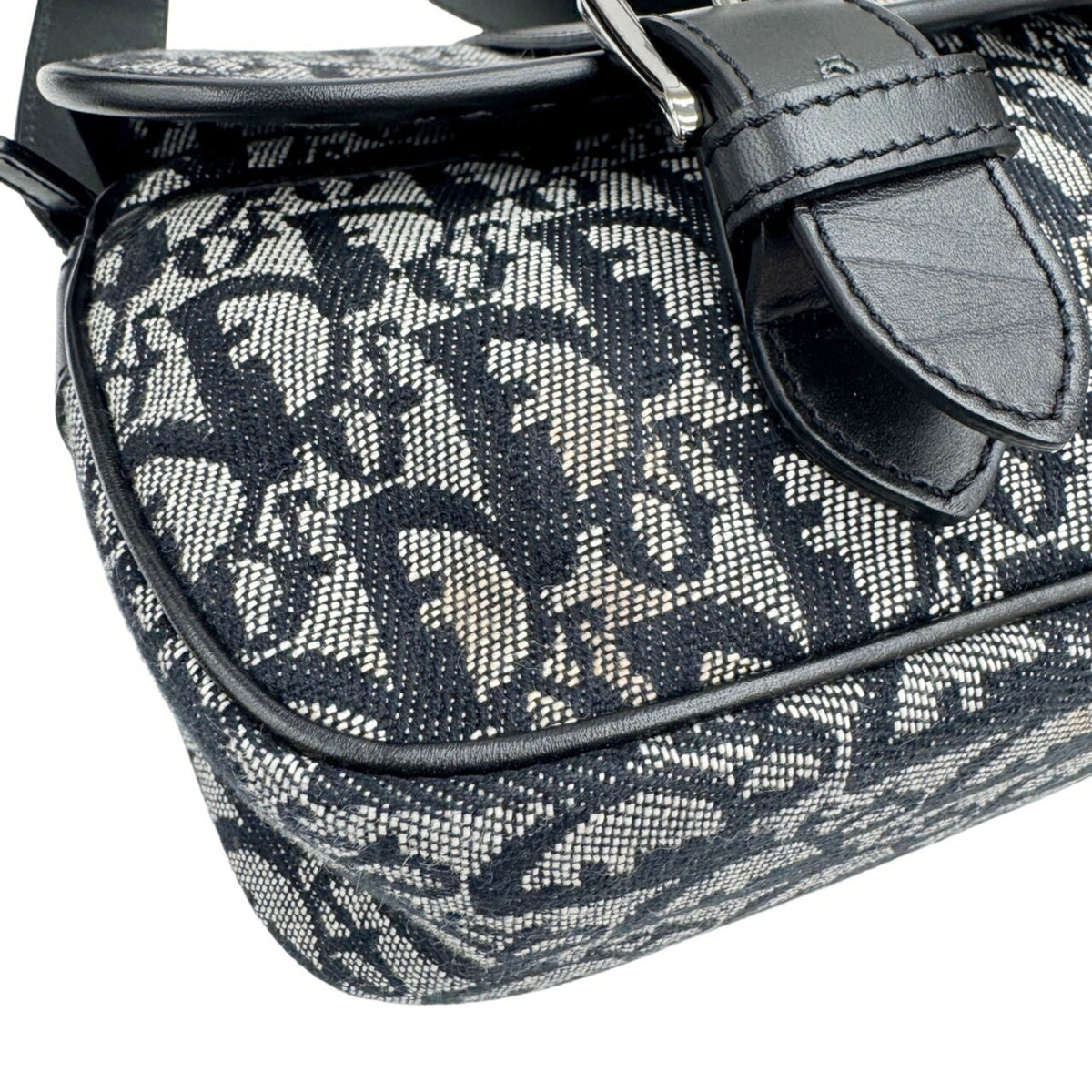 Christian Dior Trotter Black Canvas Shoulder Bag (Pre-Owned)