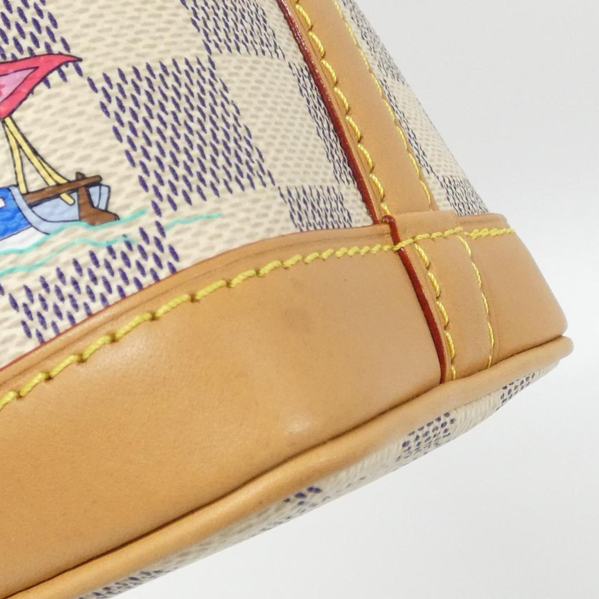 Louis Vuitton Azur White Coated Canvas Handbag (Pre-Owned)