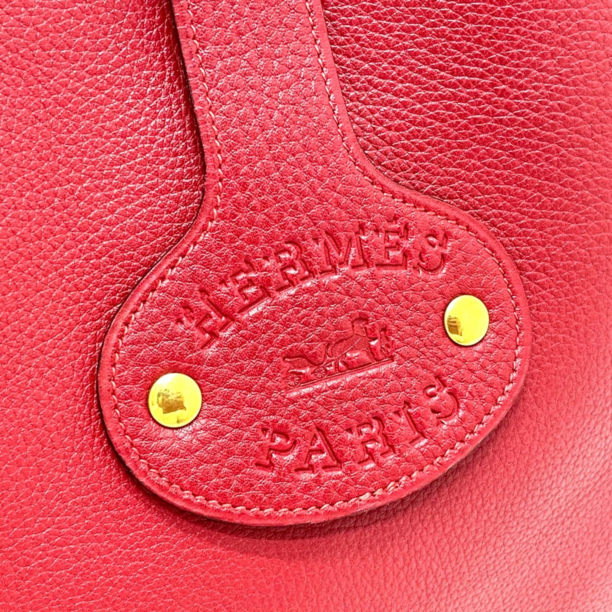 Hermes Red Leather Shoulder Bag (Pre-Owned)