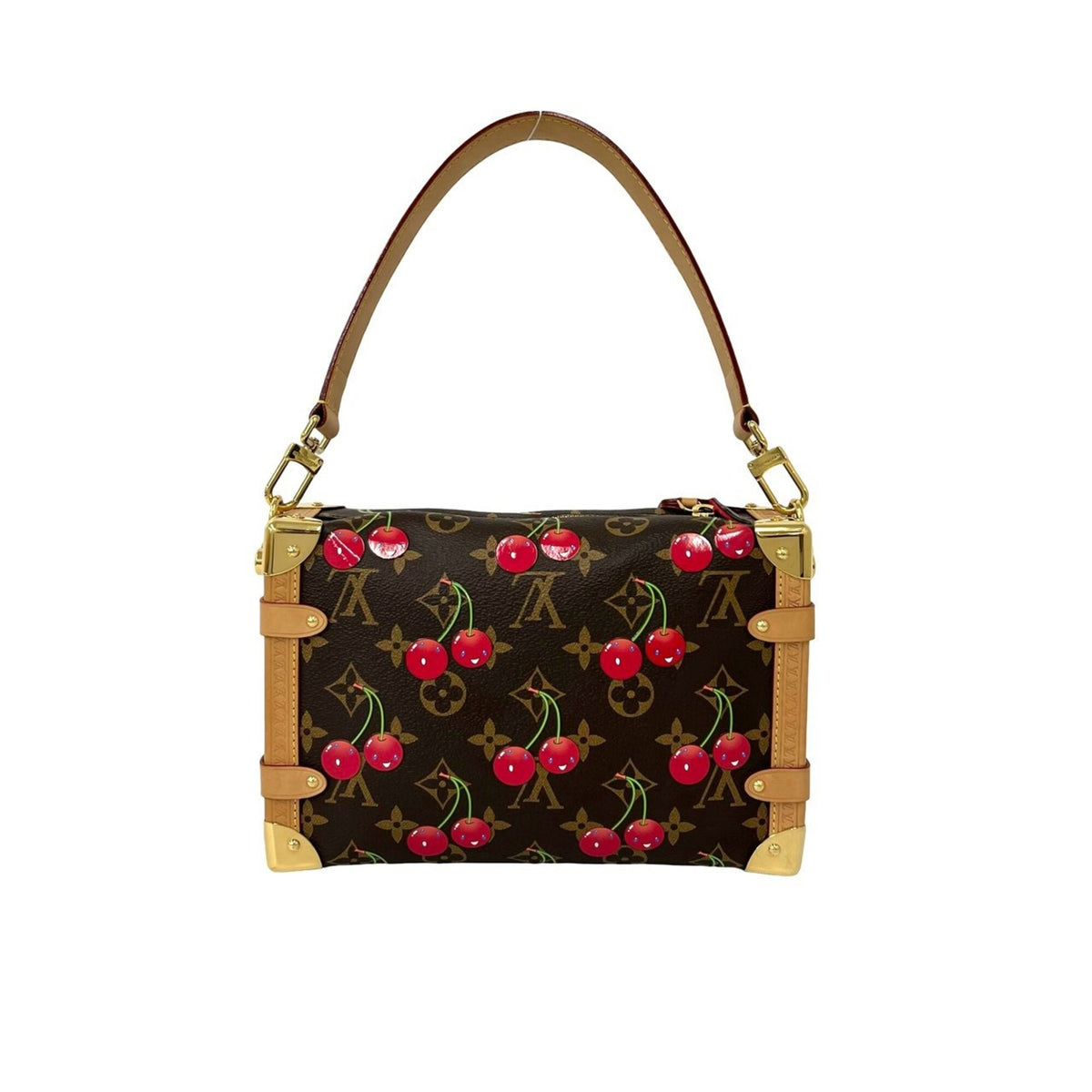 Louis Vuitton Brown Red Color Leather Pvc Shoulder Bag (Pre-Owned)