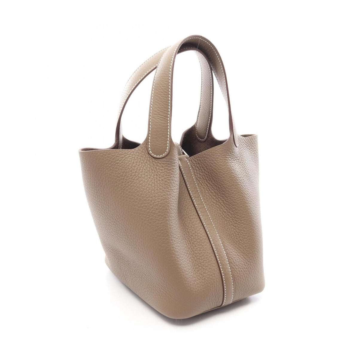 Hermes Etoupe Gray Gray Taurillon Clemence Leather Leather Handbag (Pre-Owned)