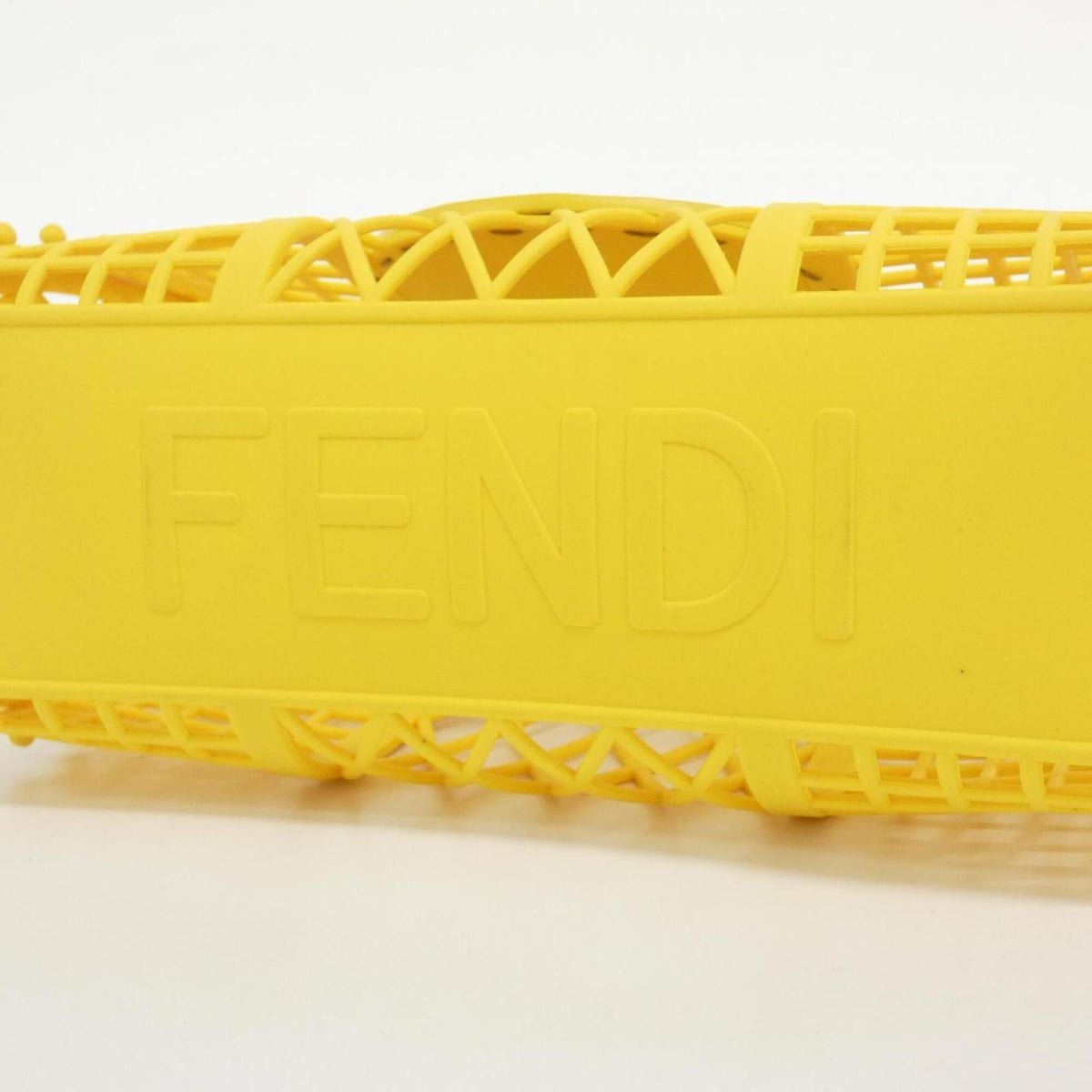 Fendi Yellow Plastic Leather Basket Handbag (Pre-Owned)
