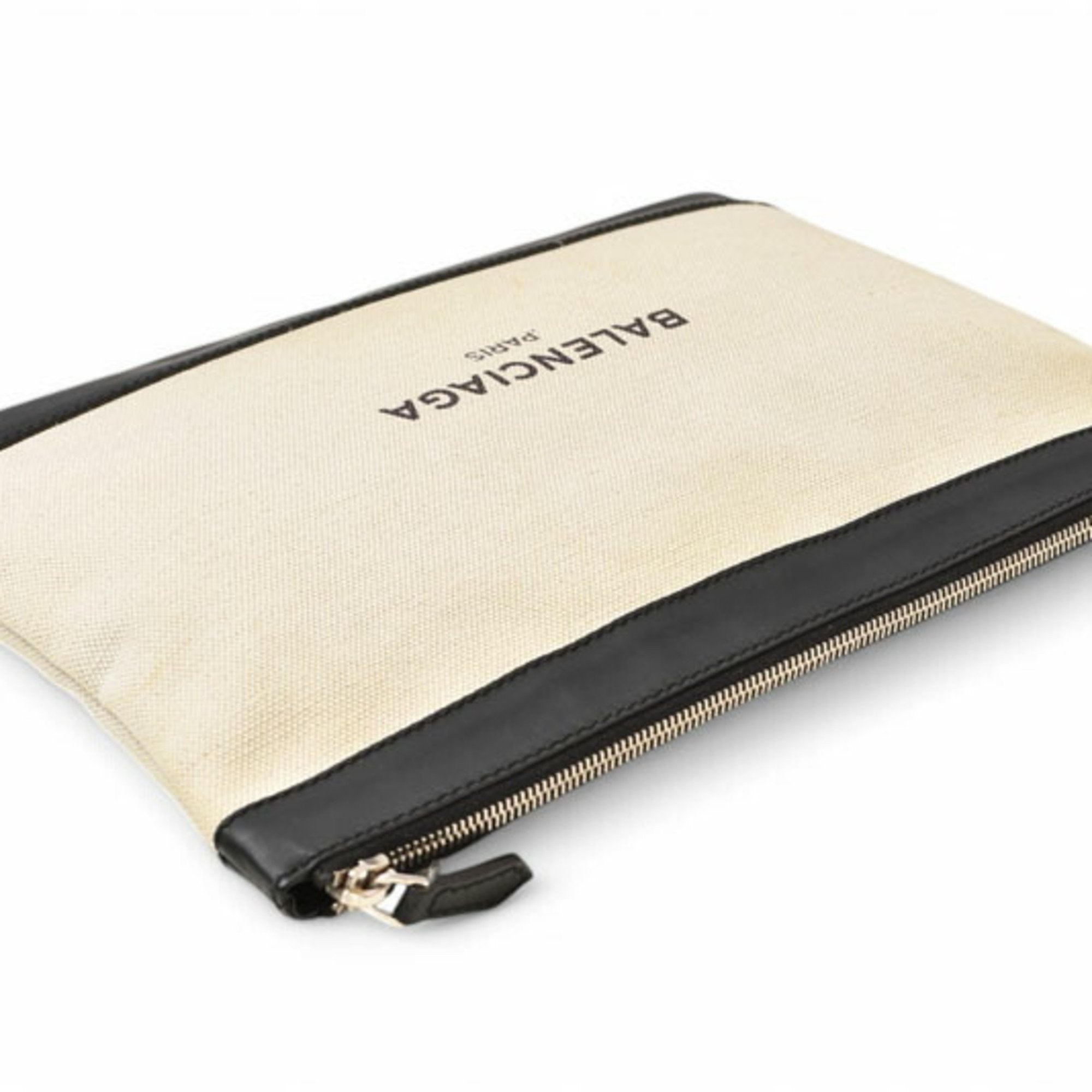 Balenciaga Black Canvas Clutch Bag Pouch (Pre-Owned)