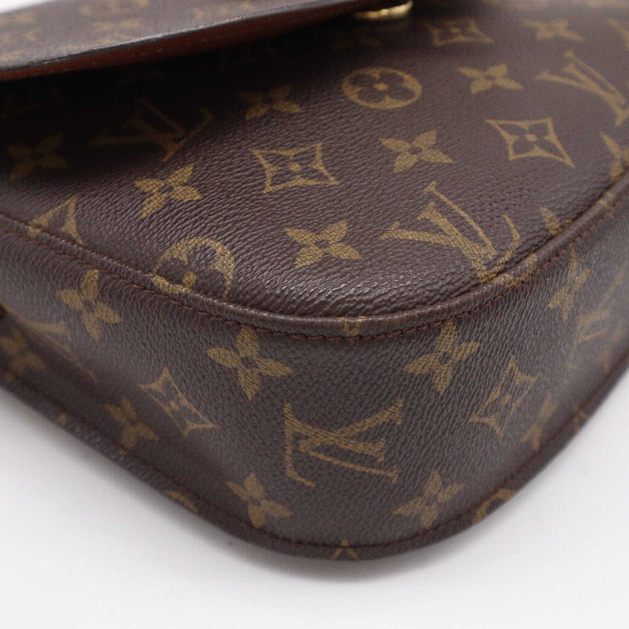Louis Vuitton Monogram Beige Brown Coated Canvas Leather Shoulder Bag (Pre-Owned)