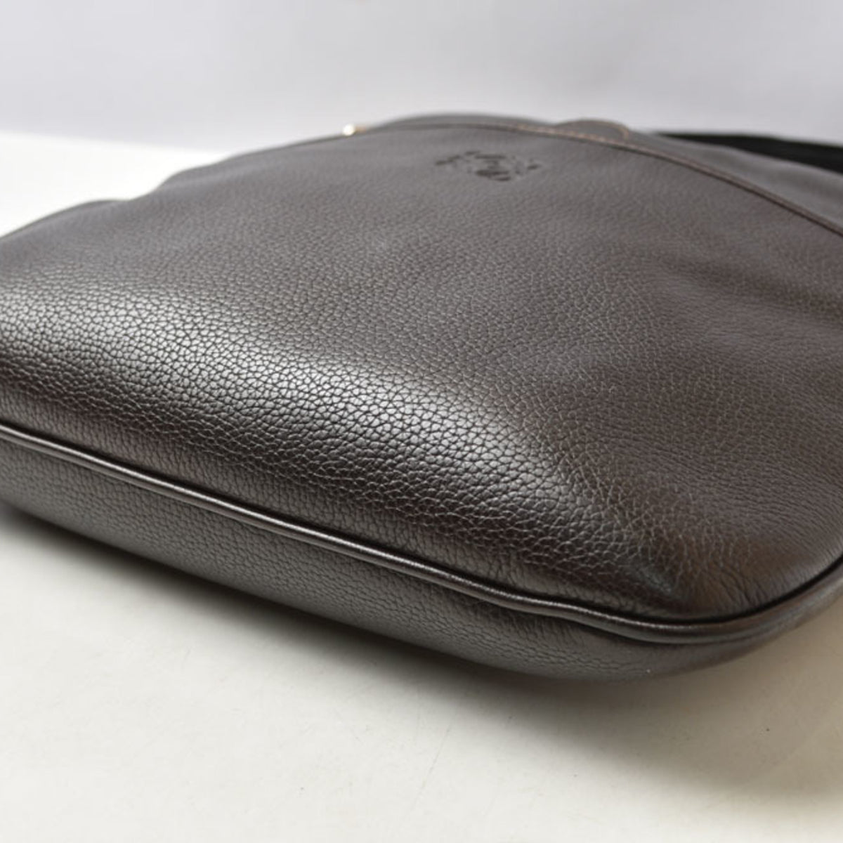 Loewe Dark Brown Leather Messenger Bag Shoulder Bag (Pre-Owned)