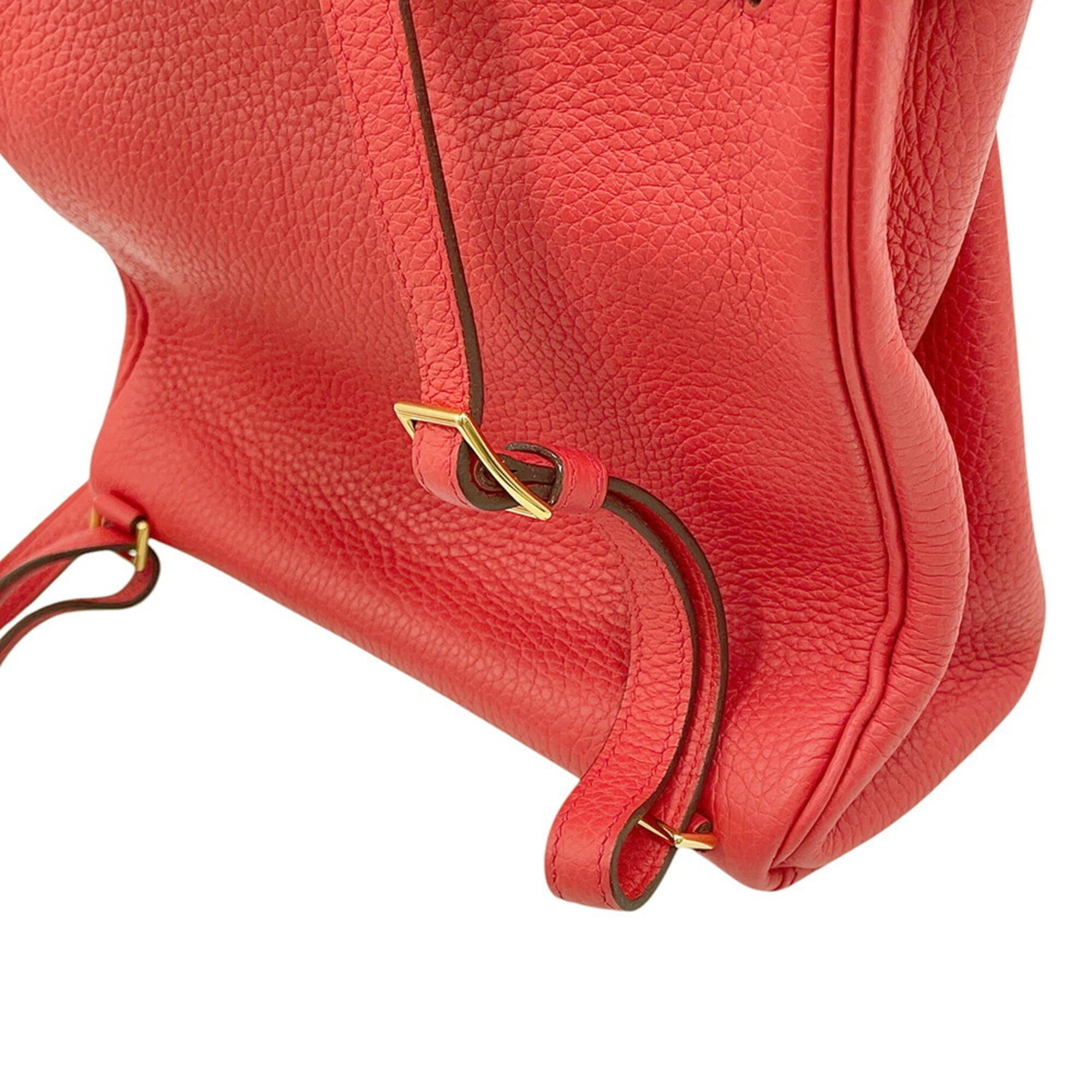 Hermes Red Color Togo Leather Backpack (Pre-Owned)
