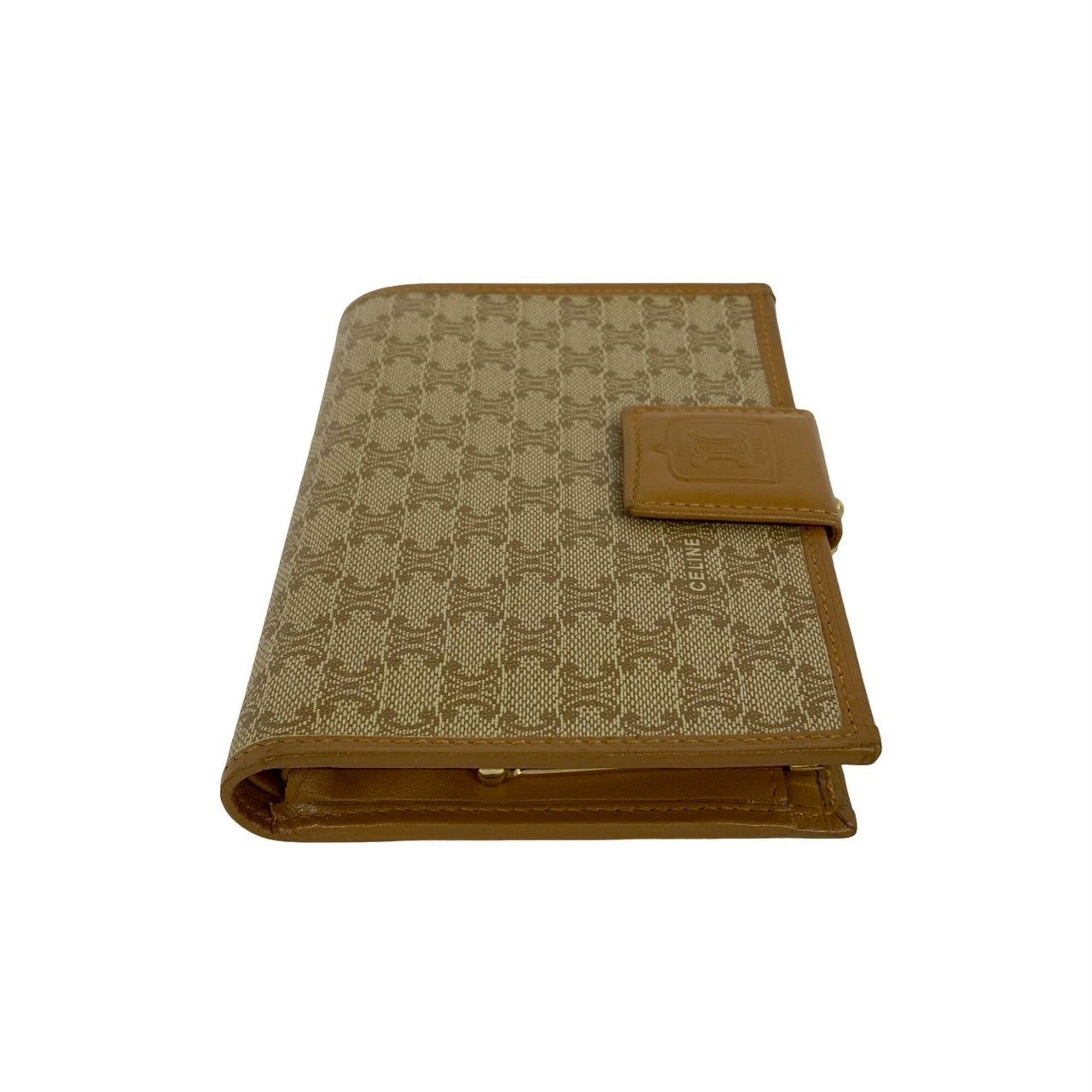 Celine Beige Brown Leather Pvc Wallet (Bi-Fold) (Pre-Owned)